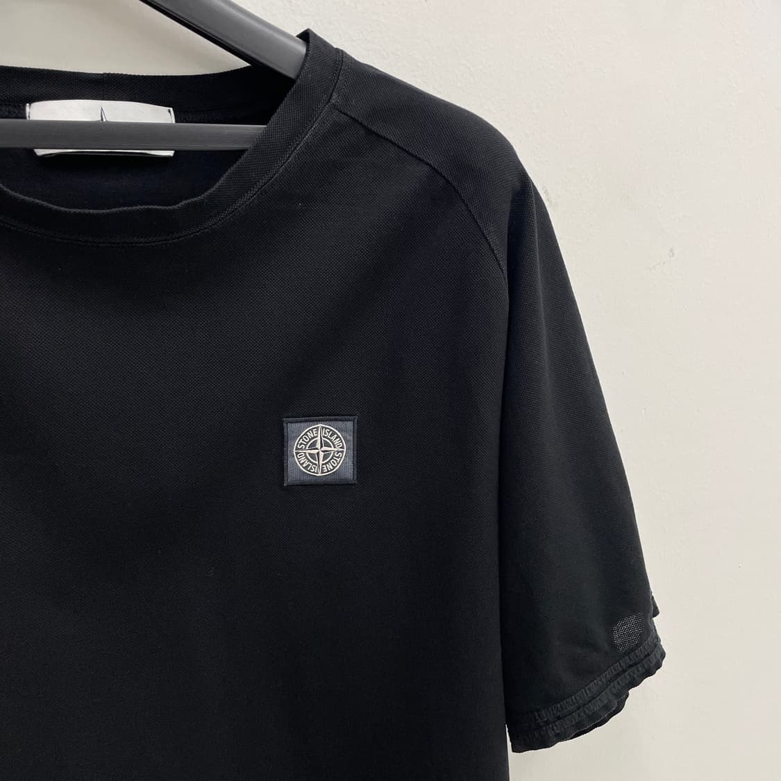 스톤 아일랜드 xl 와펜 패치 블랙 코튼 반팔 저지 티셔츠 상품이미지2