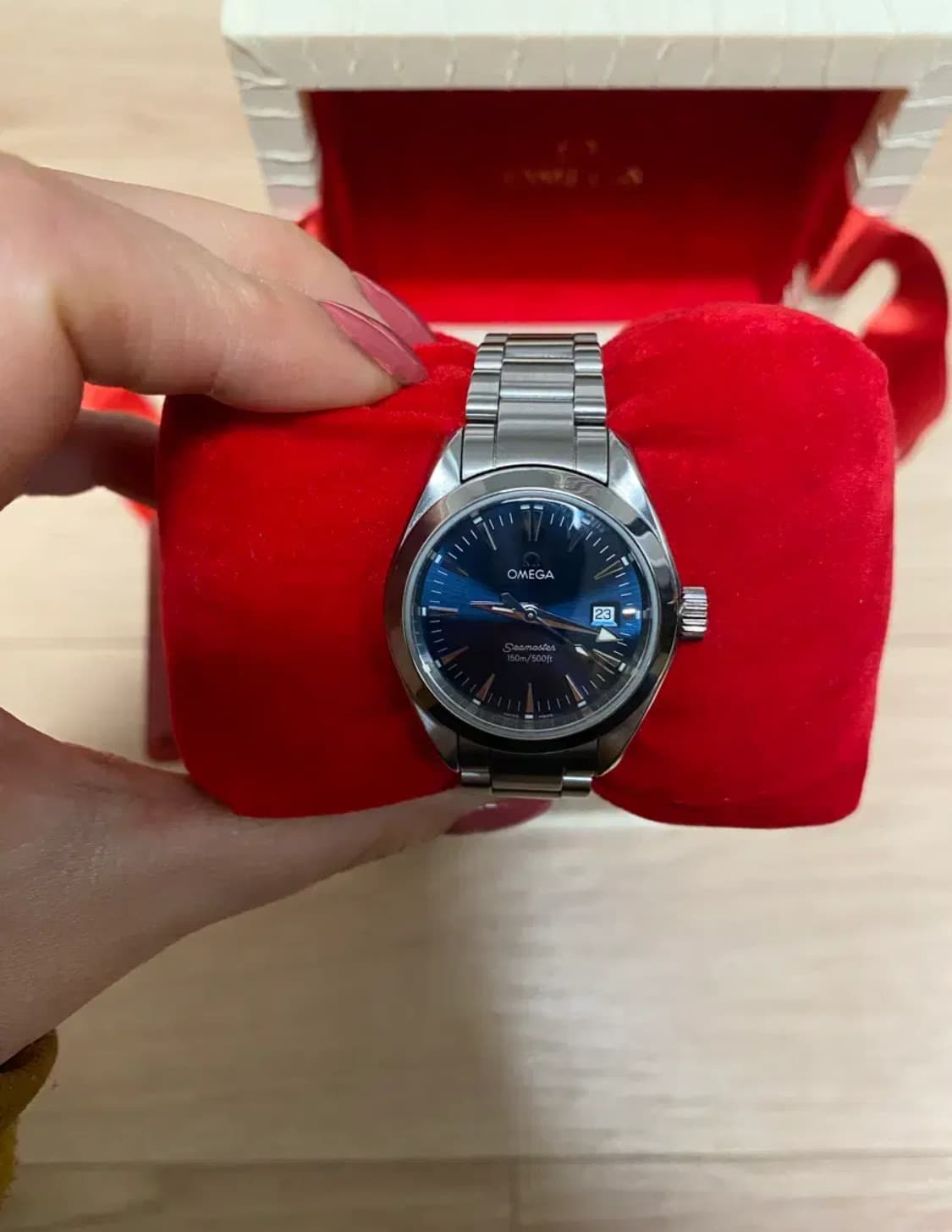 오메가 씨마스터 아쿠아테라 청판 여성용 29mm 상품이미지2