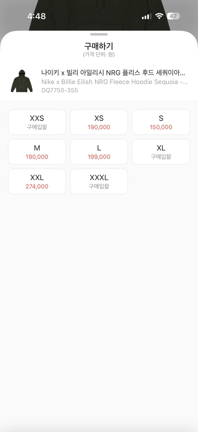 나이키 x 빌리 아일리시 NRG 후드티 카키 2XL 상품이미지8