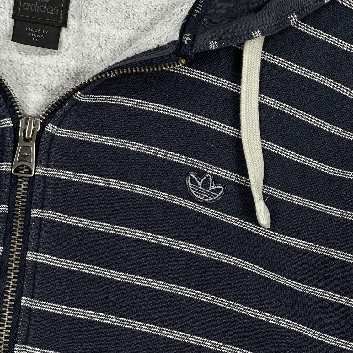 아디다스 트레포일 스트라이프 네이비 후드집업 (XXL) 상품이미지3