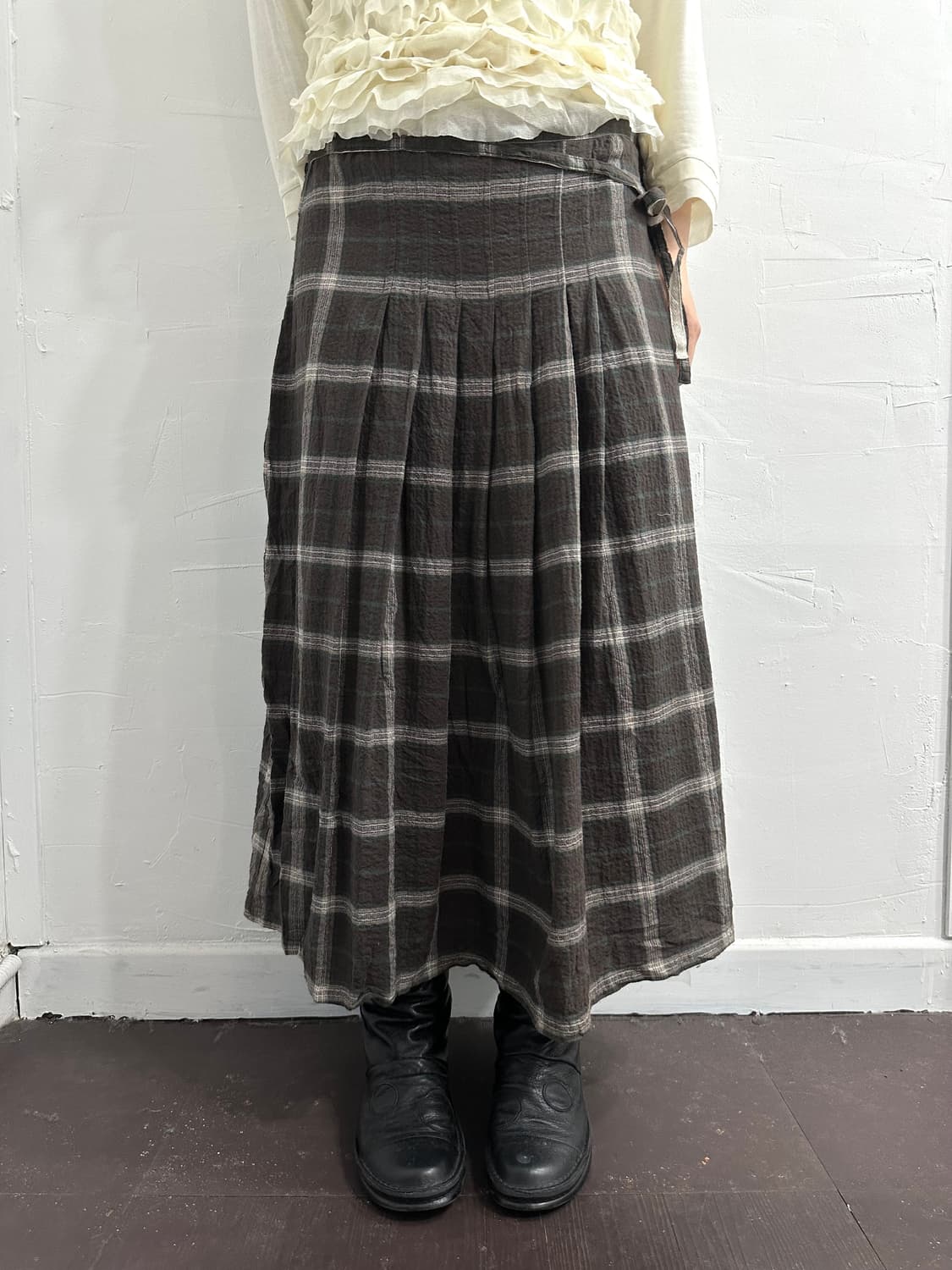 studio clip check strap skirt 상품이미지2