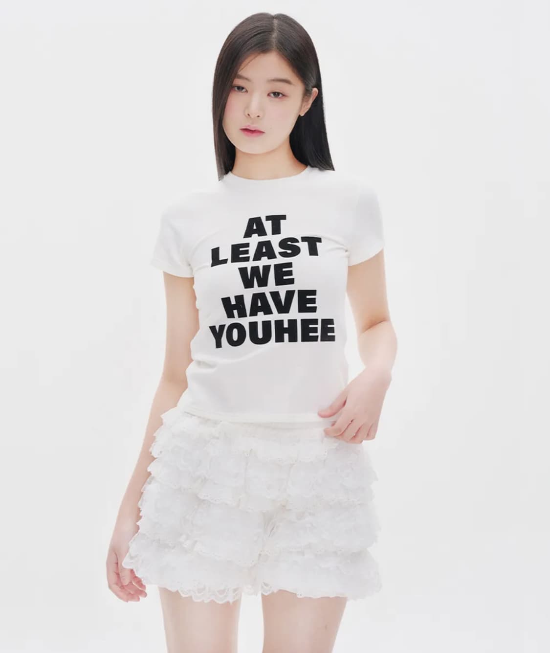 유희 레터링 티셔츠 화이트 상품이미지1