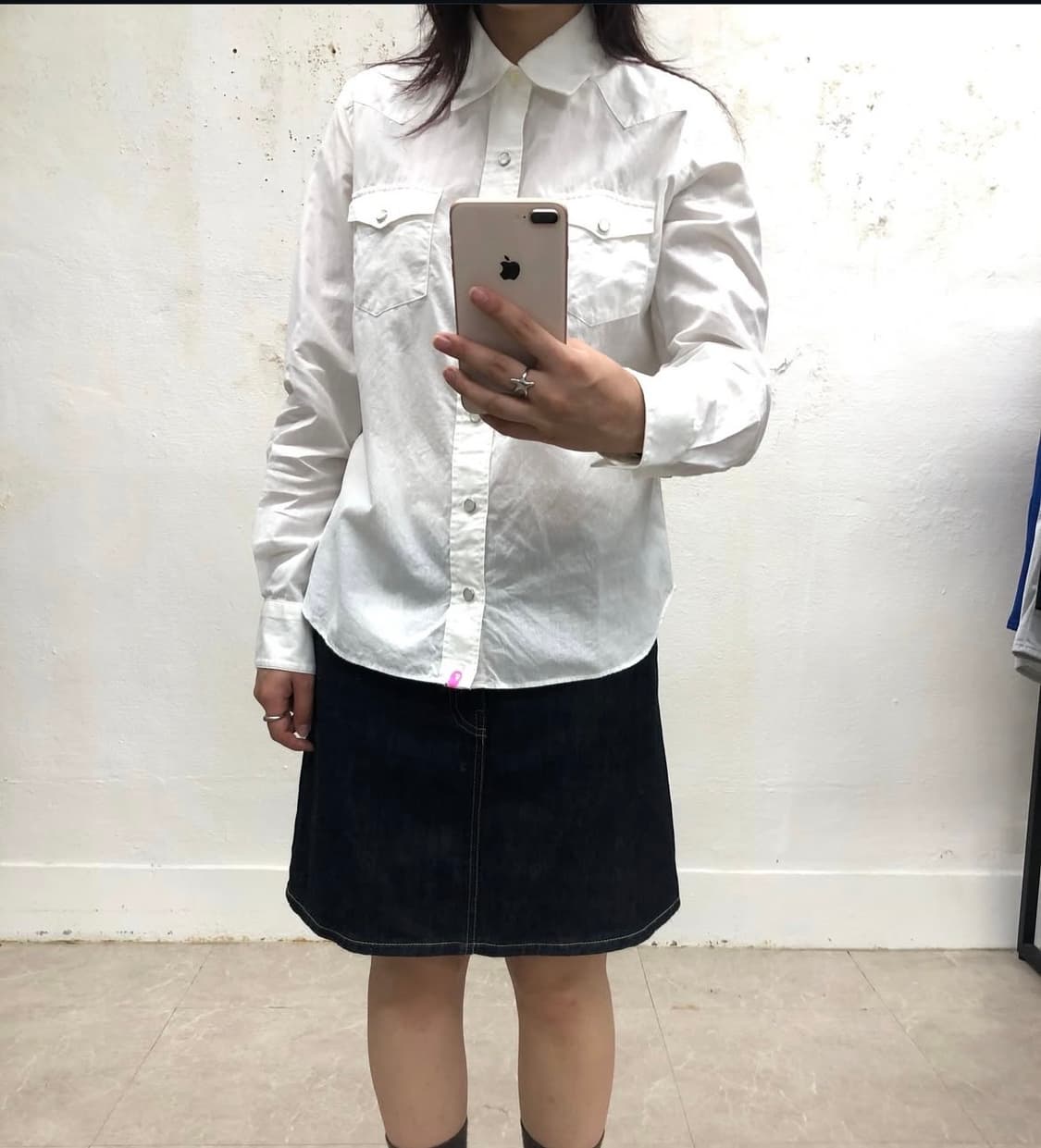 베이프 데님 스커트 상품이미지4