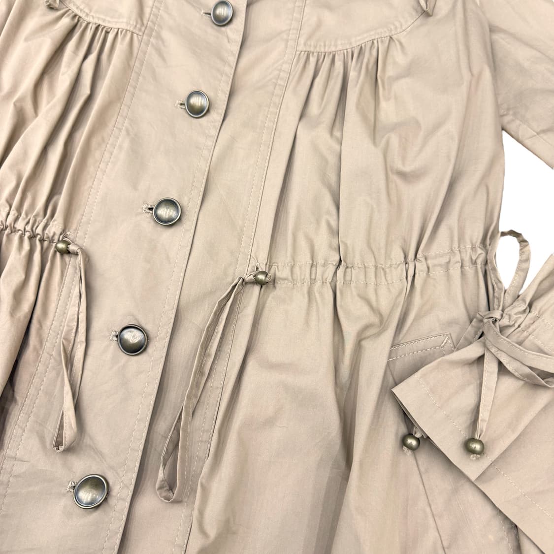 JPN 둥근카라 셔링디테일 베이지브라운 점퍼 자켓 상품이미지6