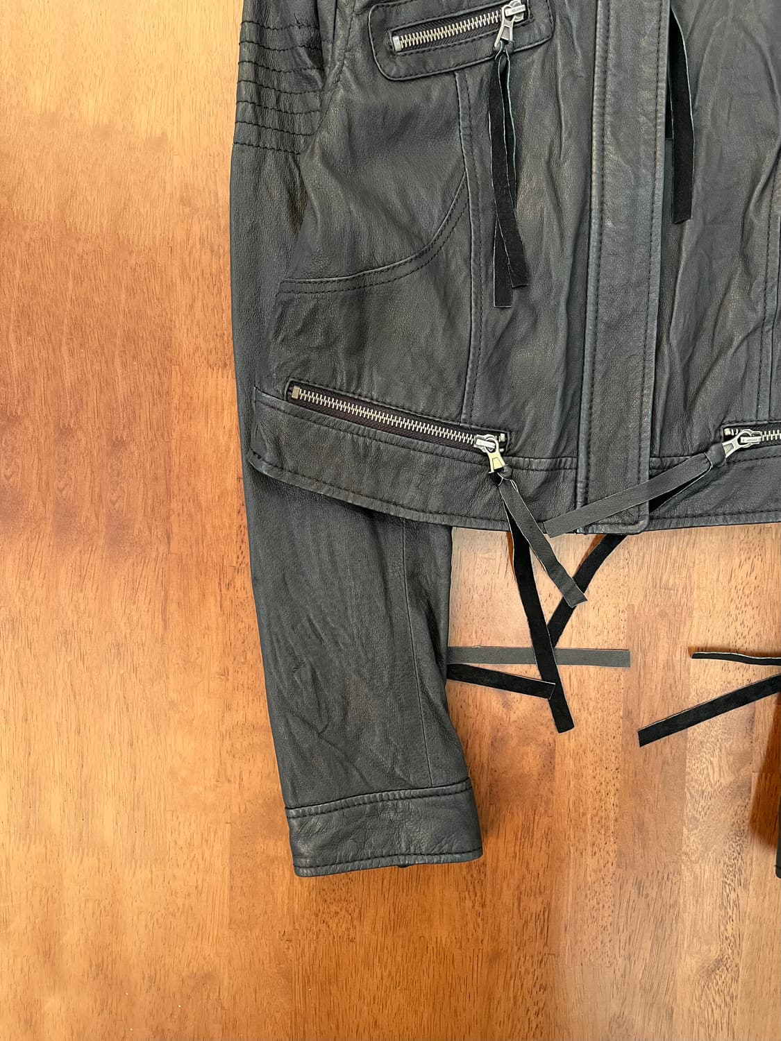 Y2K 그런지 페이크 레더 숏 자켓 상품이미지5