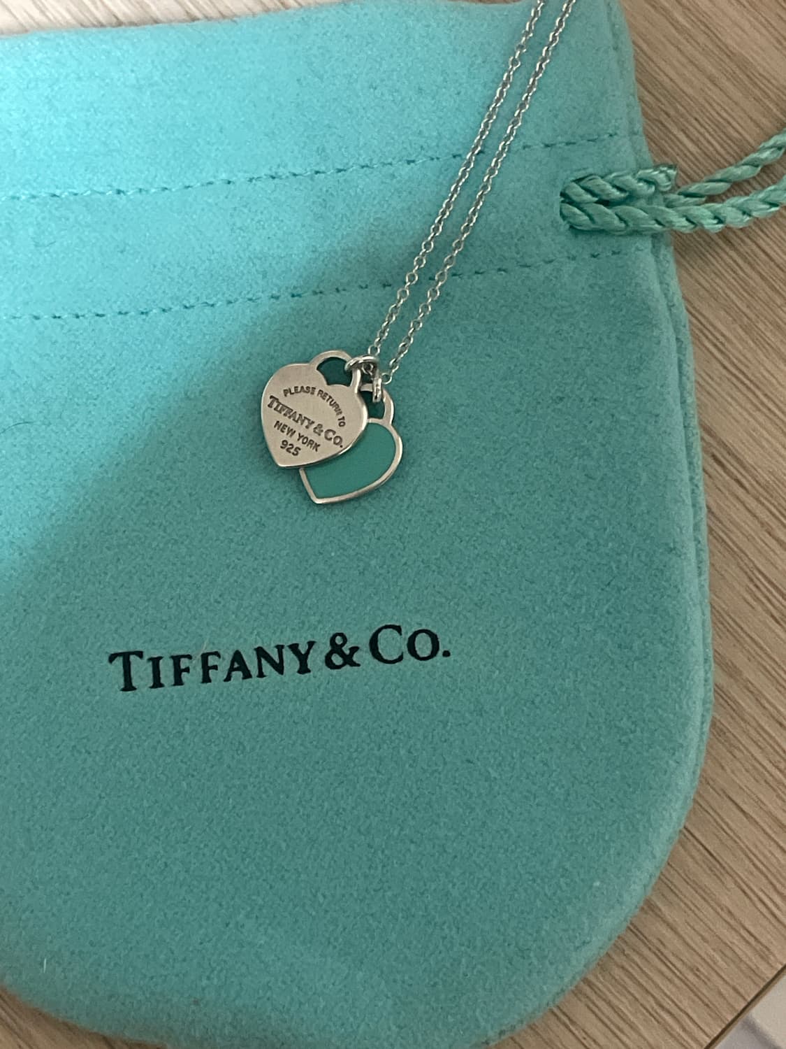 티파니앤코 하트 미니 팬던트 실버&민트 판매합니다 상품이미지1