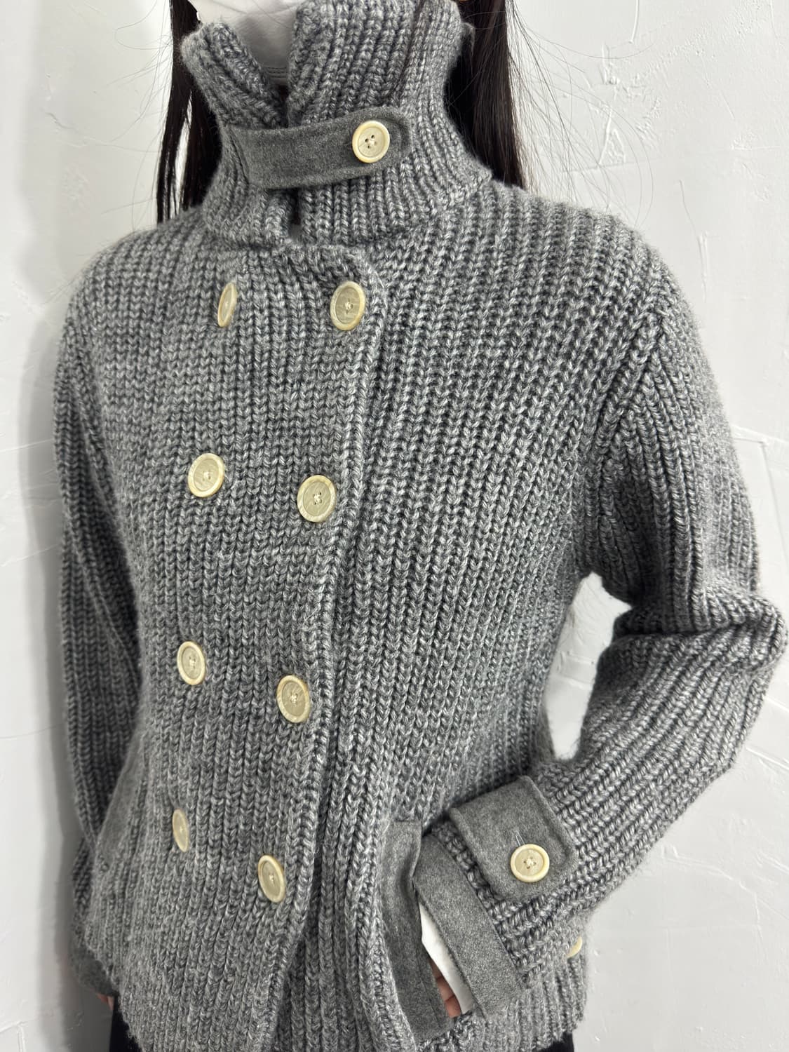 junko shimada dubble button knit cardiga 상품이미지4