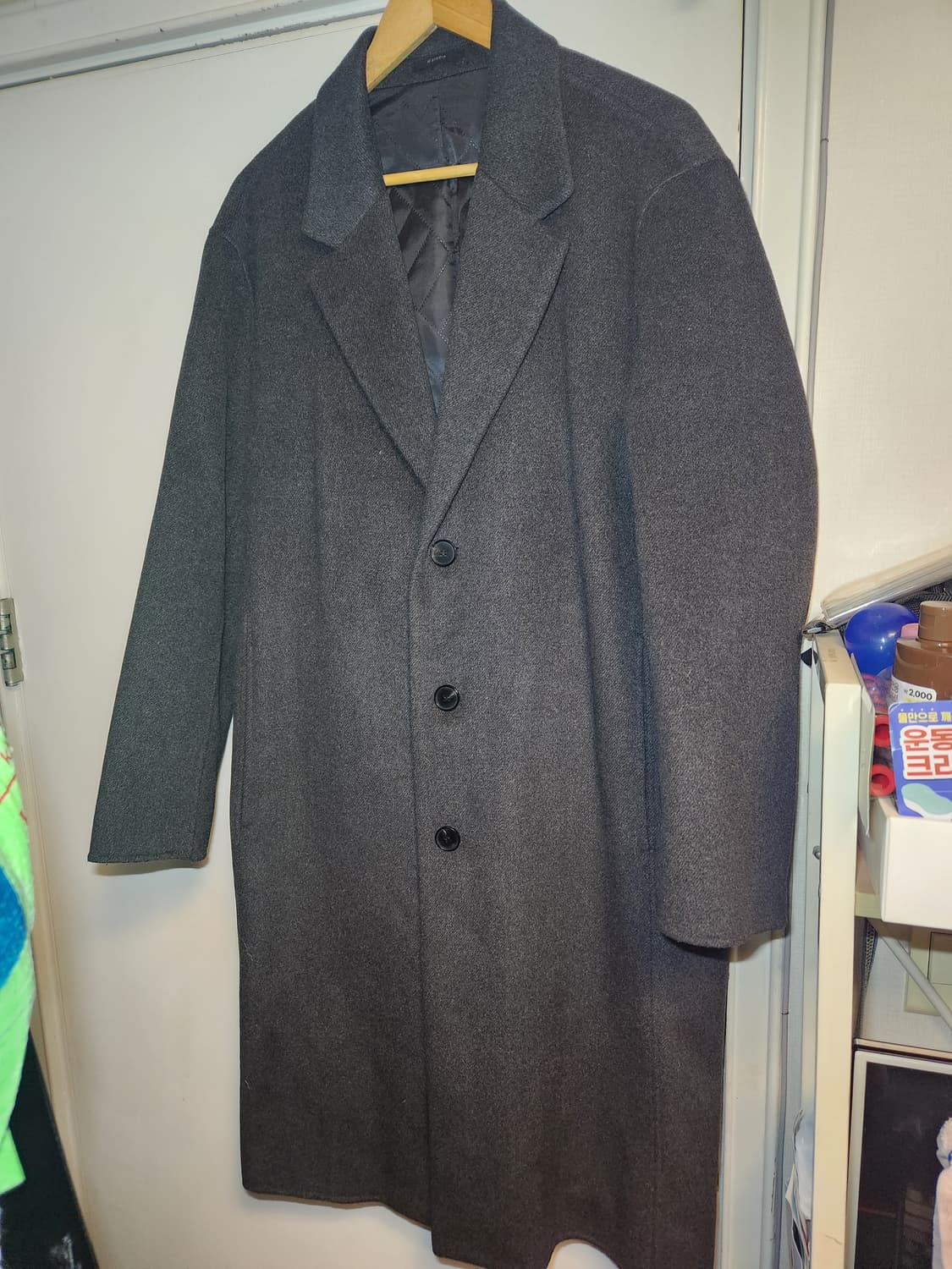 지오지아 캐시미어(31%) 블렌디드 오버 롱코트 M 상품이미지1