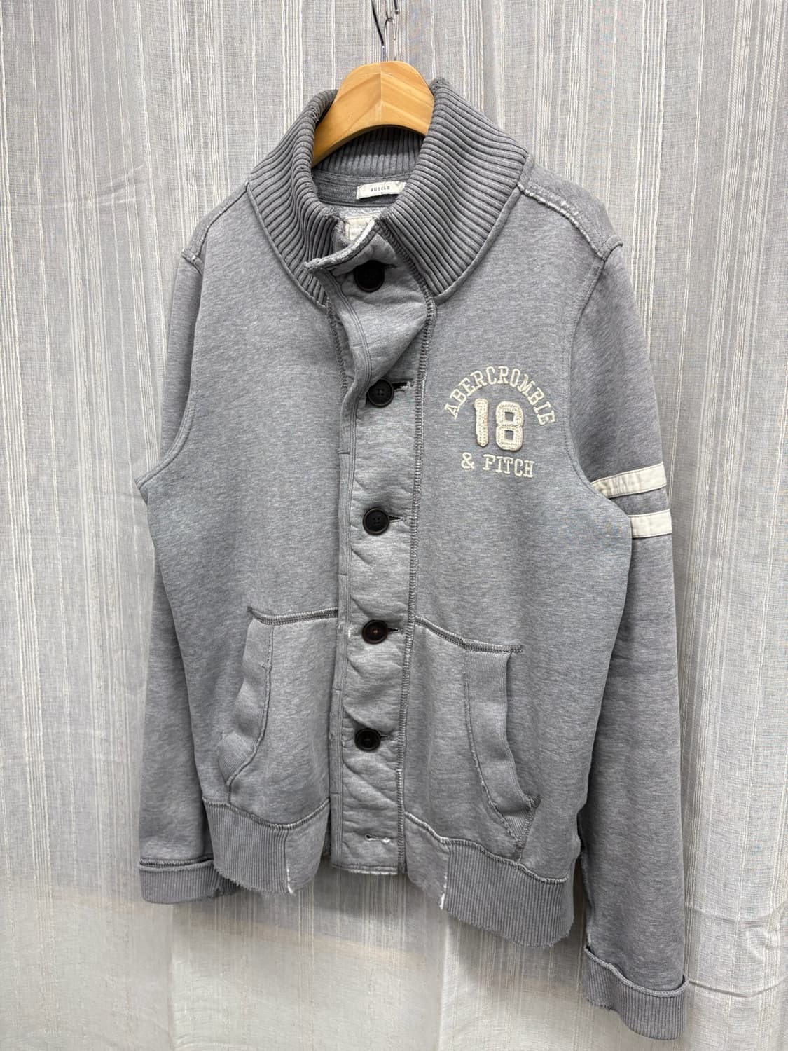 아베크롬비 헤비 코튼 숄카라 버튼 가디건 자켓 상품이미지3