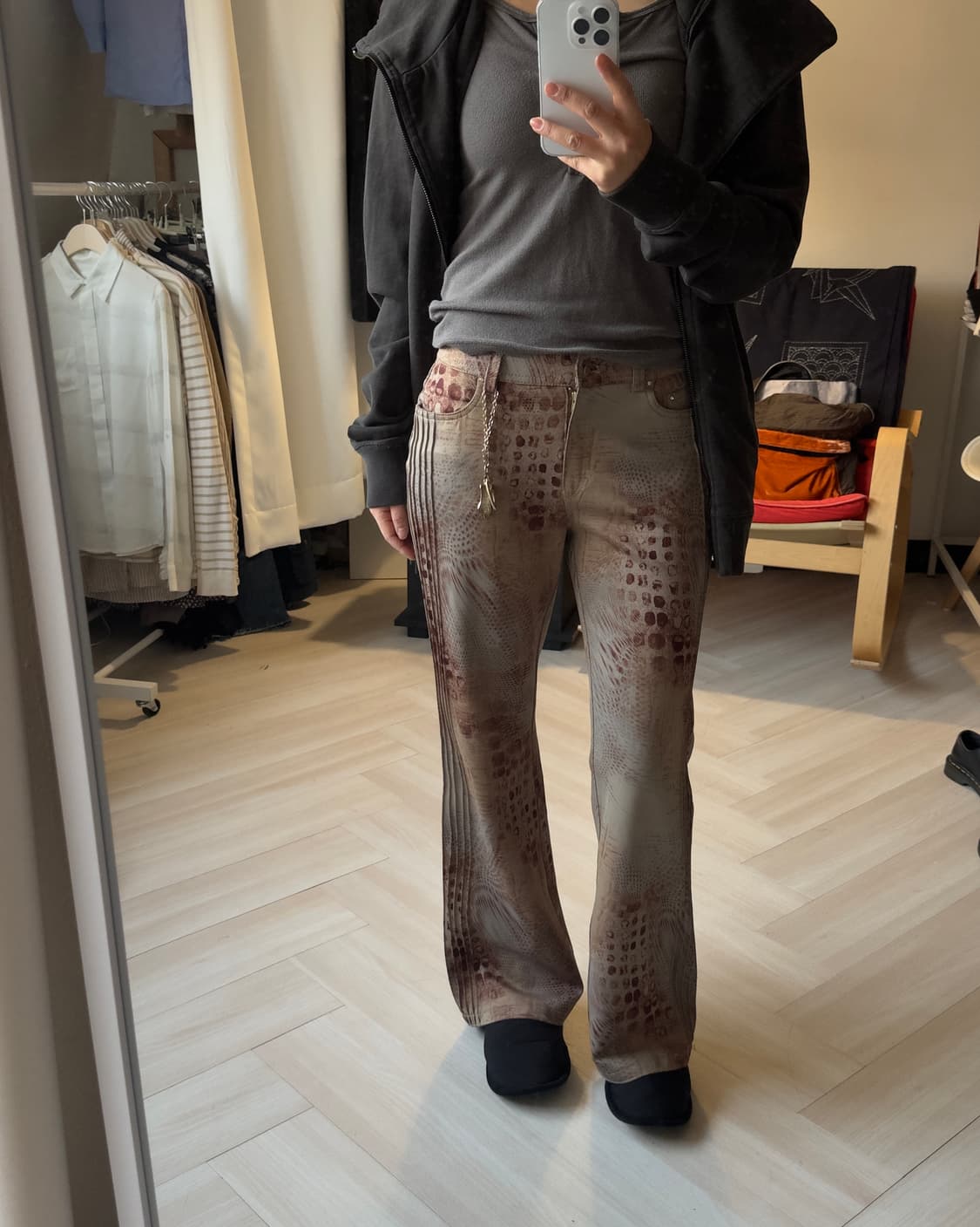 [GK] mixed pattern boot cut poly pants 상품이미지9