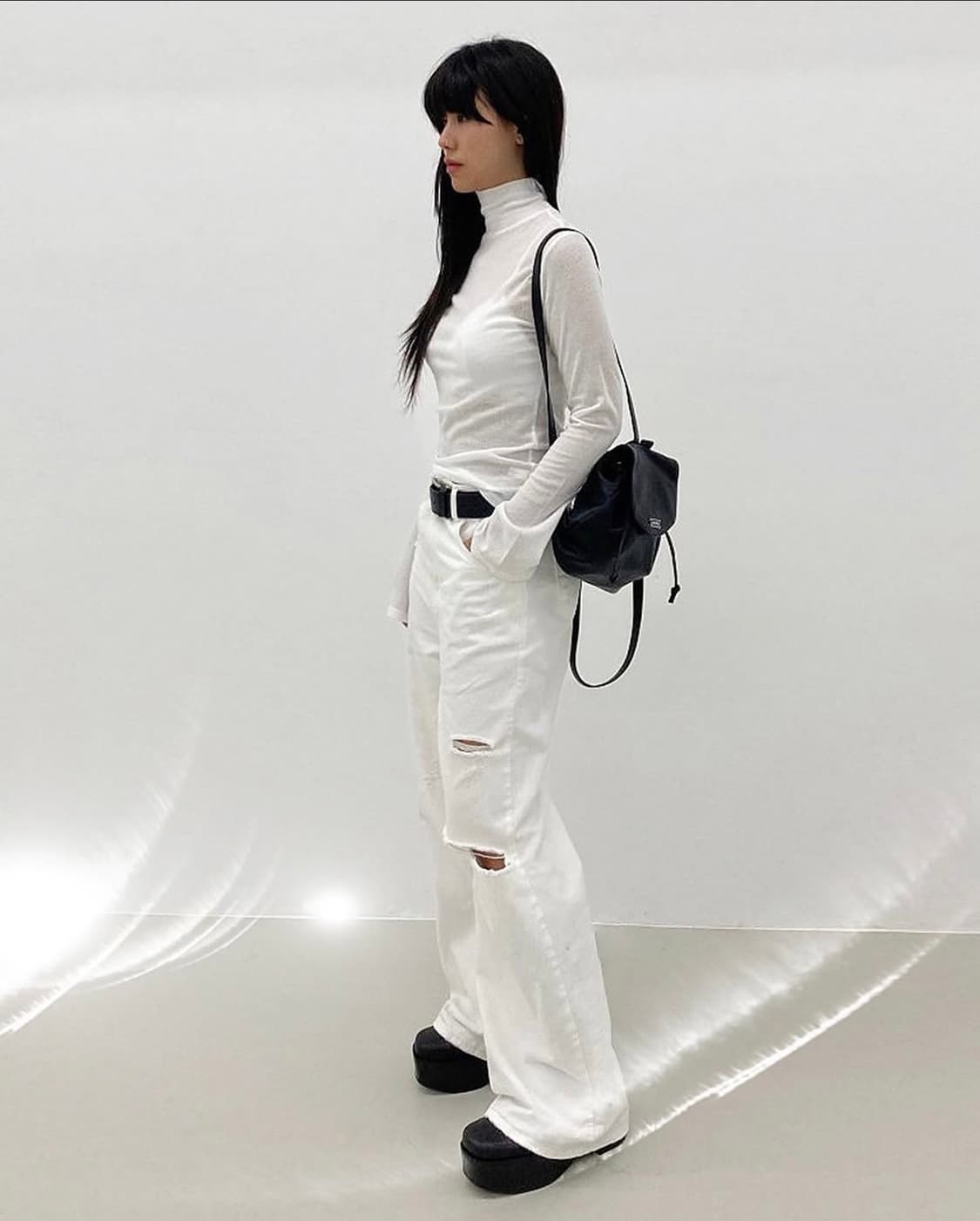 (반택포) 큐리티 가죽 백팩 상품이미지2