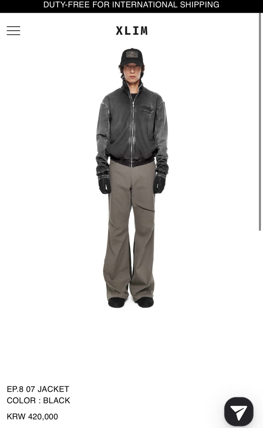 엑슬림(xlim) EP.8 07 자켓 블랙 상품이미지1