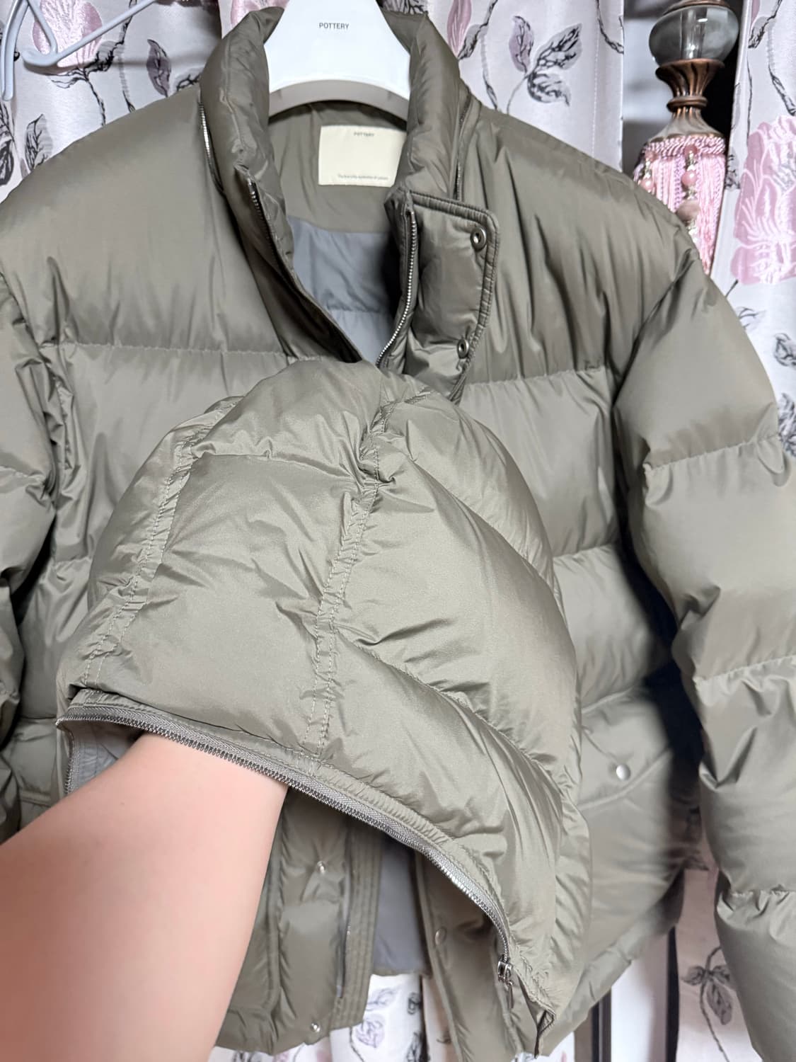 24aw포터리 러스틱푸퍼파카 카키브라운3사이즈 상품이미지2