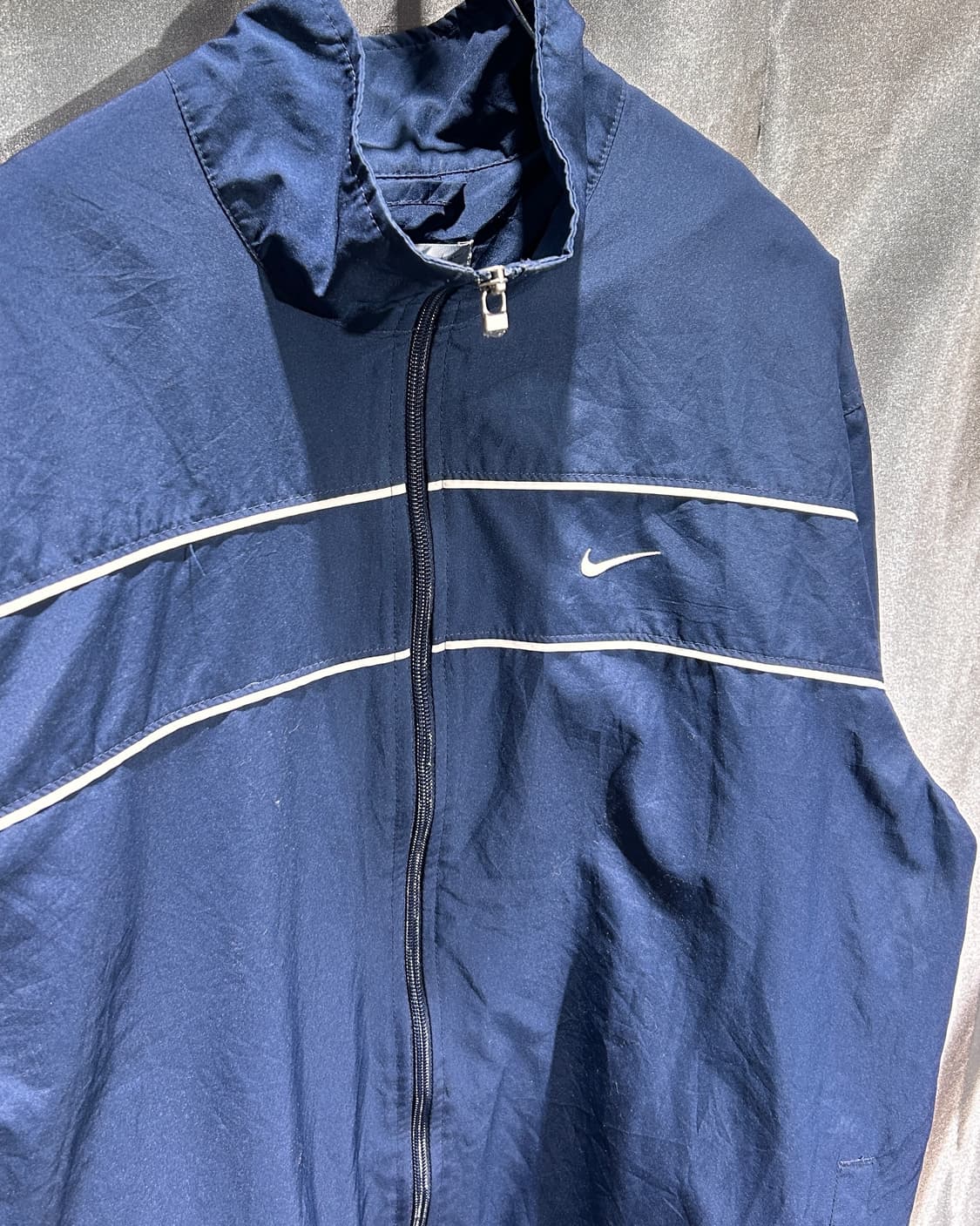 M 나이키 스우시 올드스쿨 사이드라인 화네이비 바람막이 상품이미지5