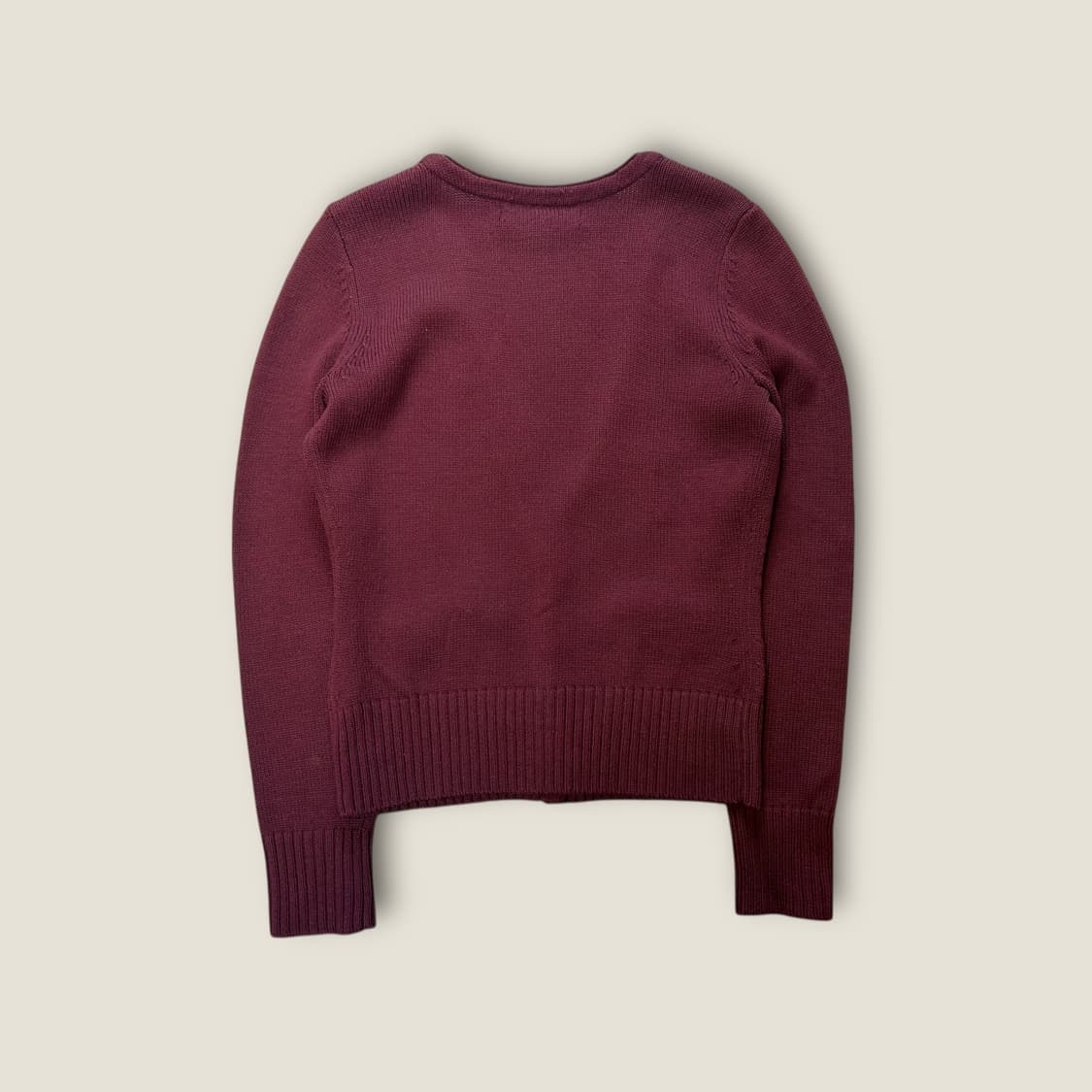 O092 타미힐피거 팥죽색 투포켓 가디건 상품이미지2