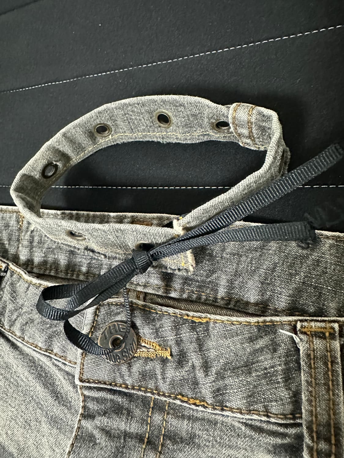 펀칭 흑청 스커트 초커 set 상품이미지3