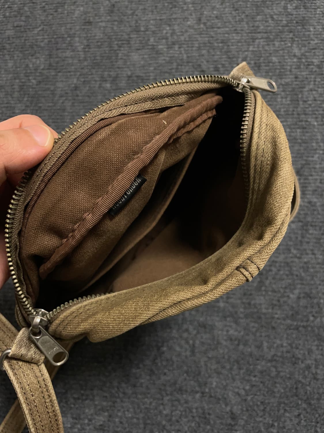 포터 카멜 코튼 숄더백 상품이미지4