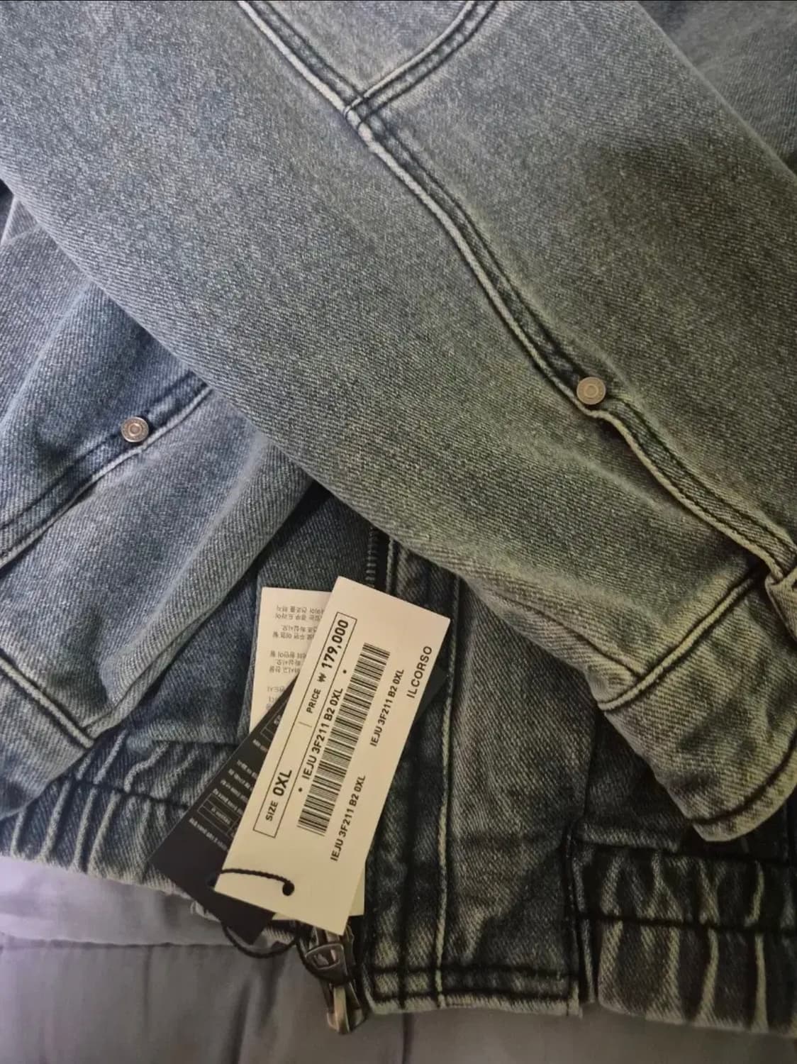 일꼬르소 라인 패널 데님 점퍼 상품이미지3