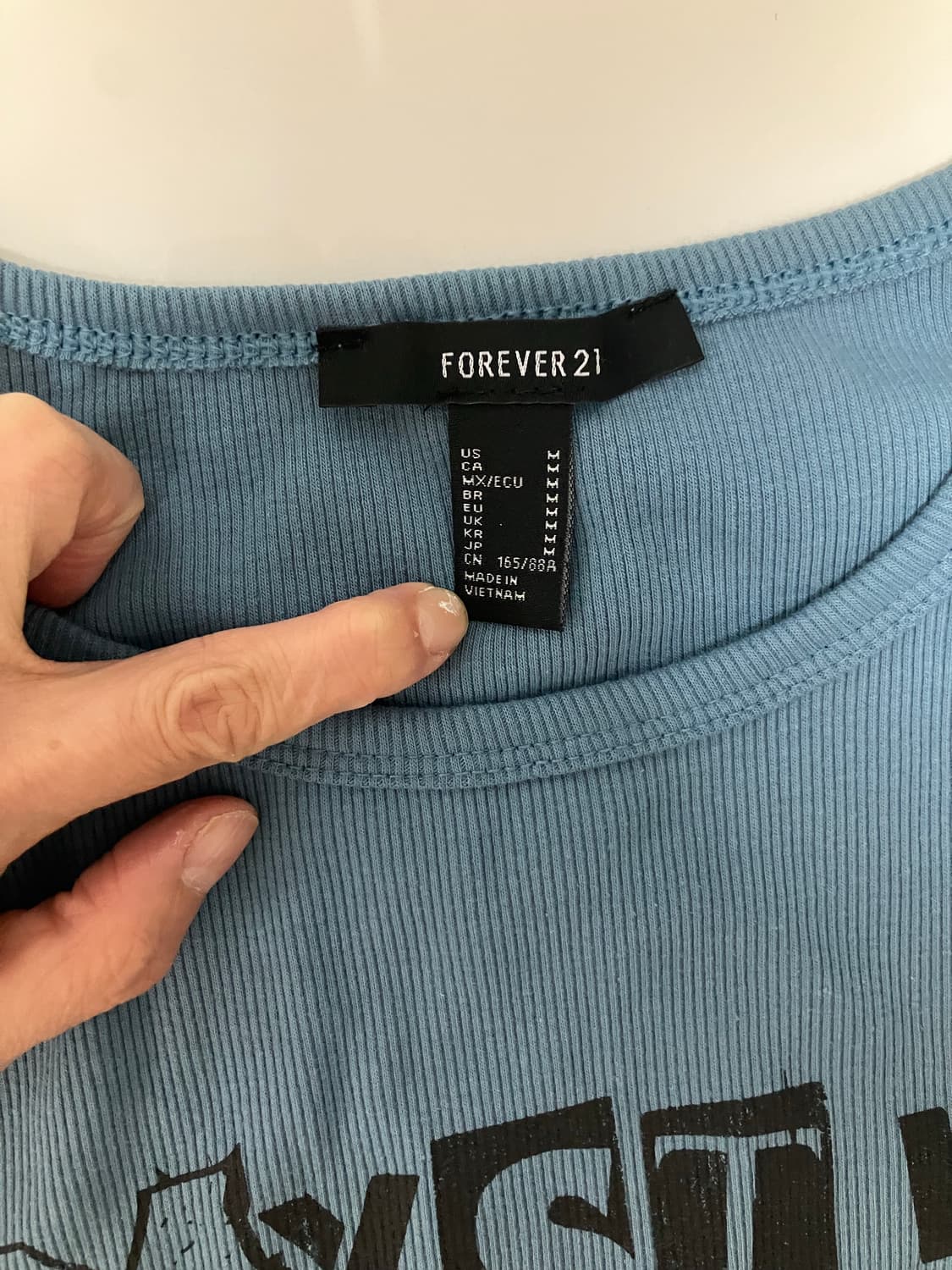 Y2K 딱붙핏 emo 레이어드 레튜스 헴 더스트 블루 면 긴팔 쭉티  상품이미지2