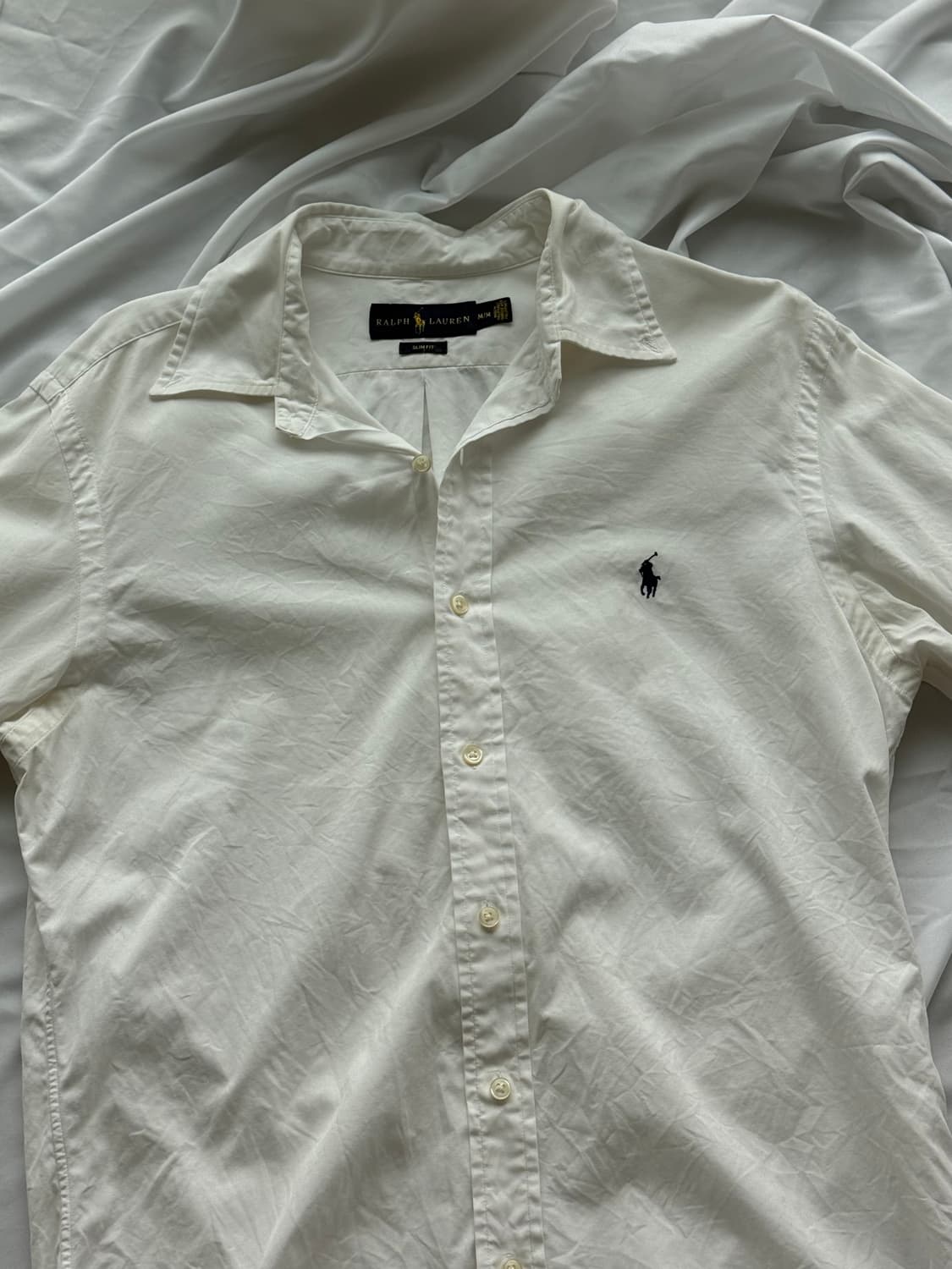 폴로 랄프로렌 화이트 슬림핏 포플린 셔츠 상품이미지3