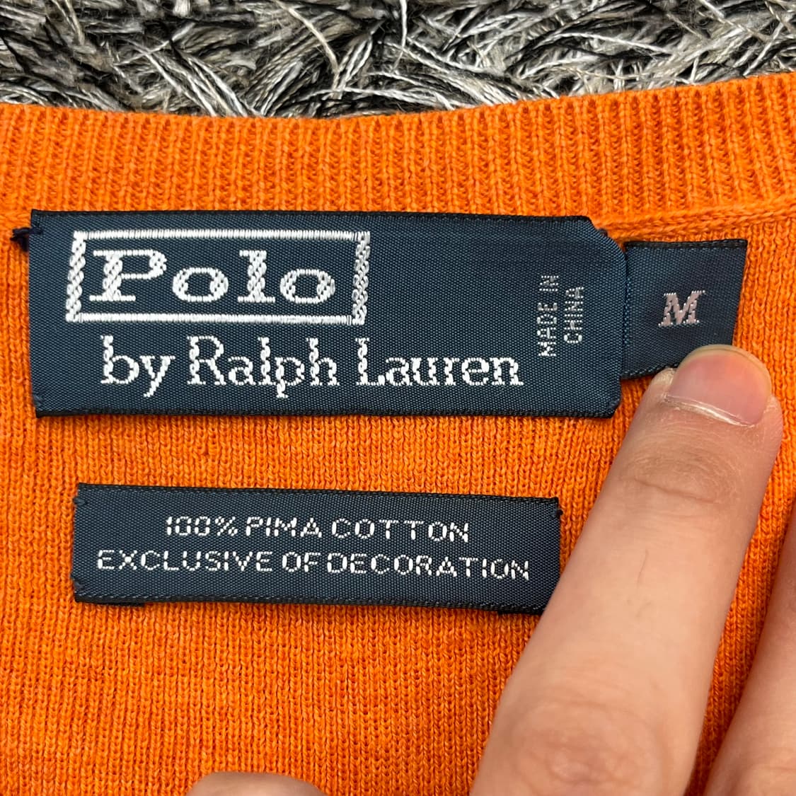 폴로랄프로렌 남성 피마코튼 브이넥 니트 (M) 상품이미지3