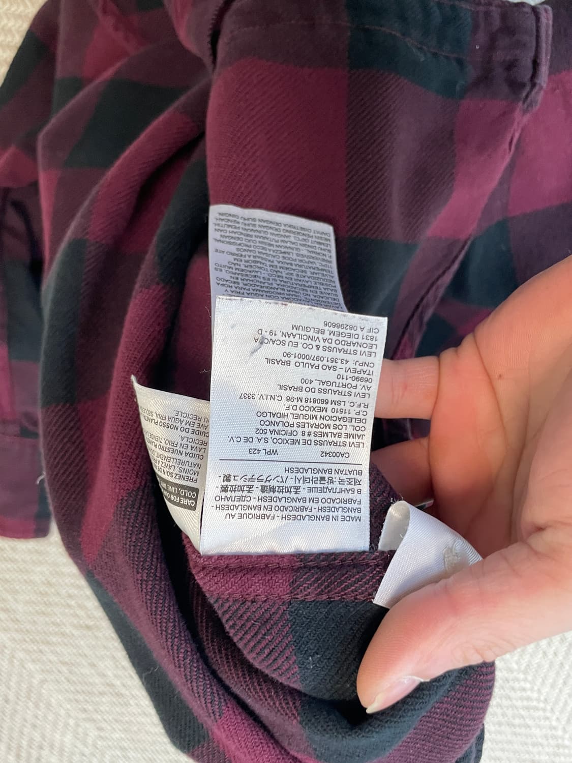 리바이스 버건디 체크 웨스턴 셔츠  J03844 상품이미지9