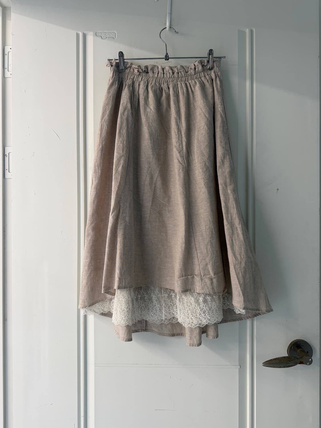 일본빈티지 모리 레이스 린넨 롱스커트 상품이미지6