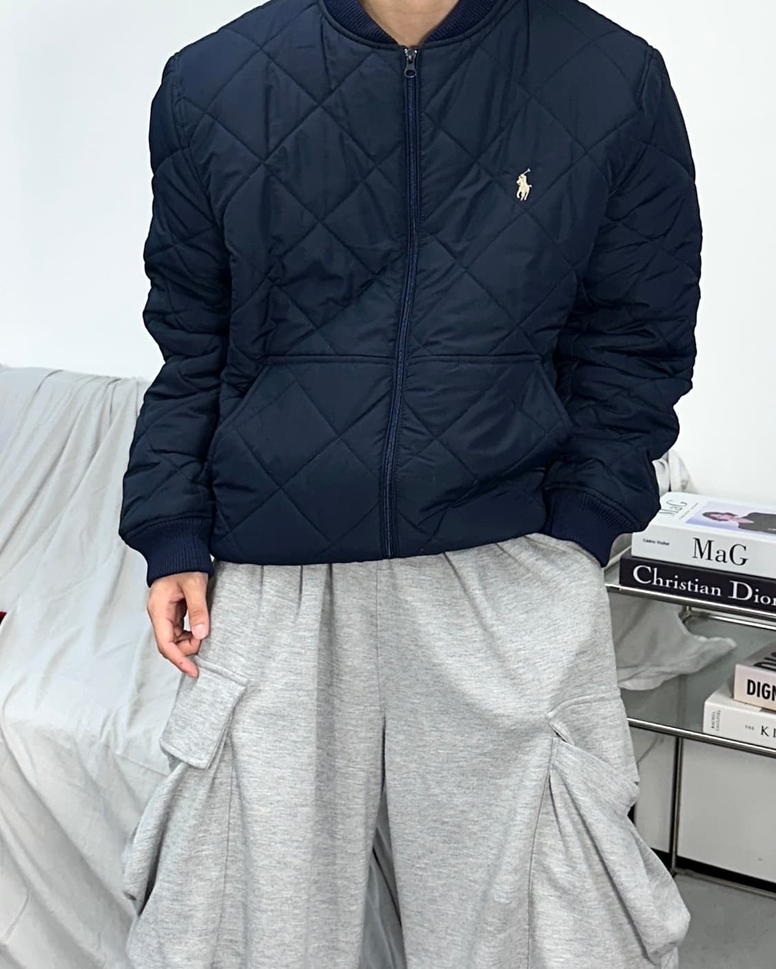 폴로 랄프로렌 네이비 퀄팅 블루종 자켓 XL 상품이미지2