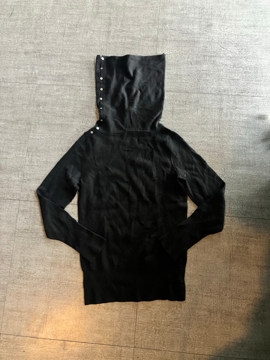 일본빈티지 하구미모리걸 할메카지 사이드버튼 폴라티셔츠 상품이미지1