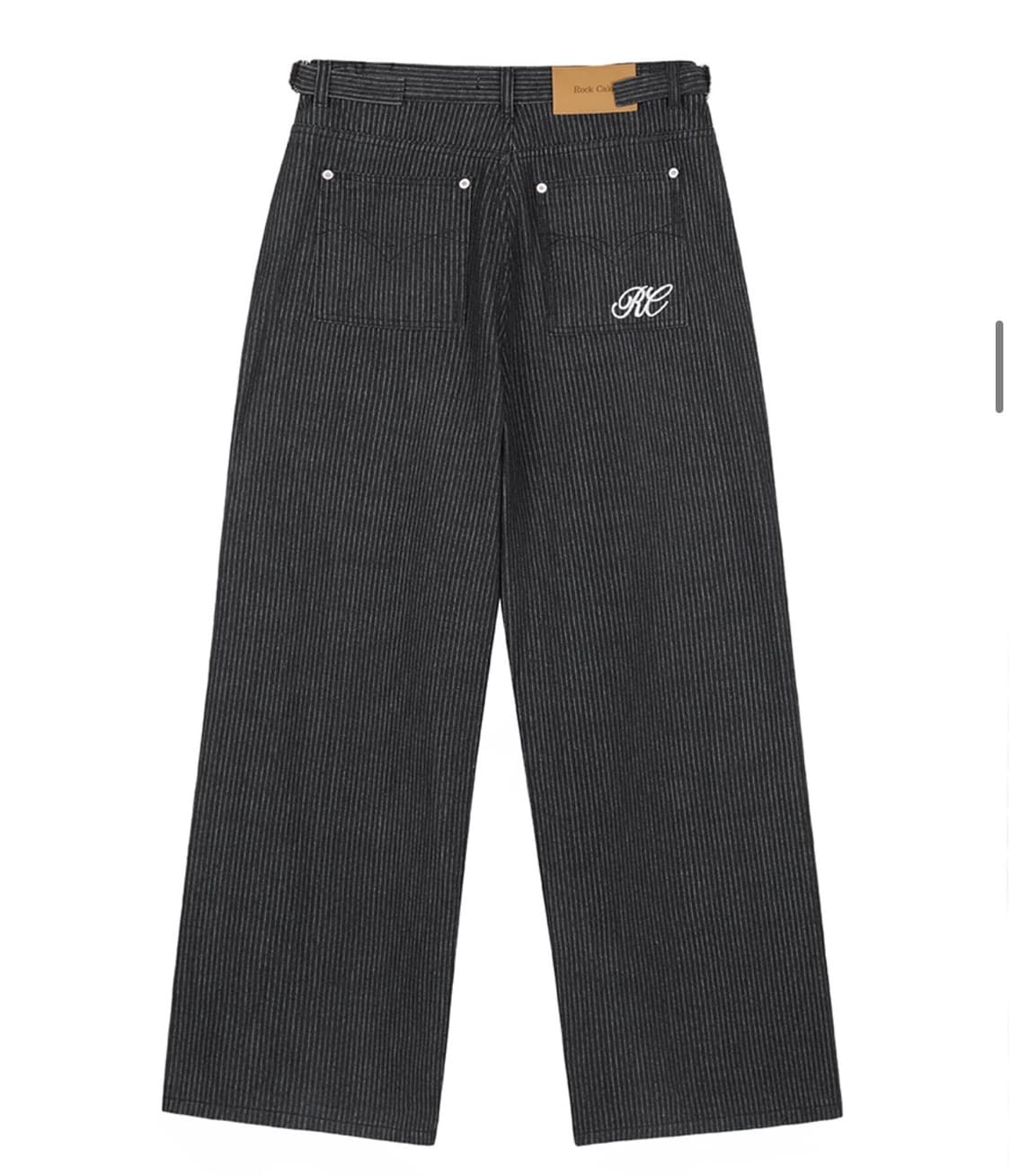 락케이크 RC Stripe Wide Pants - Black 상품이미지1