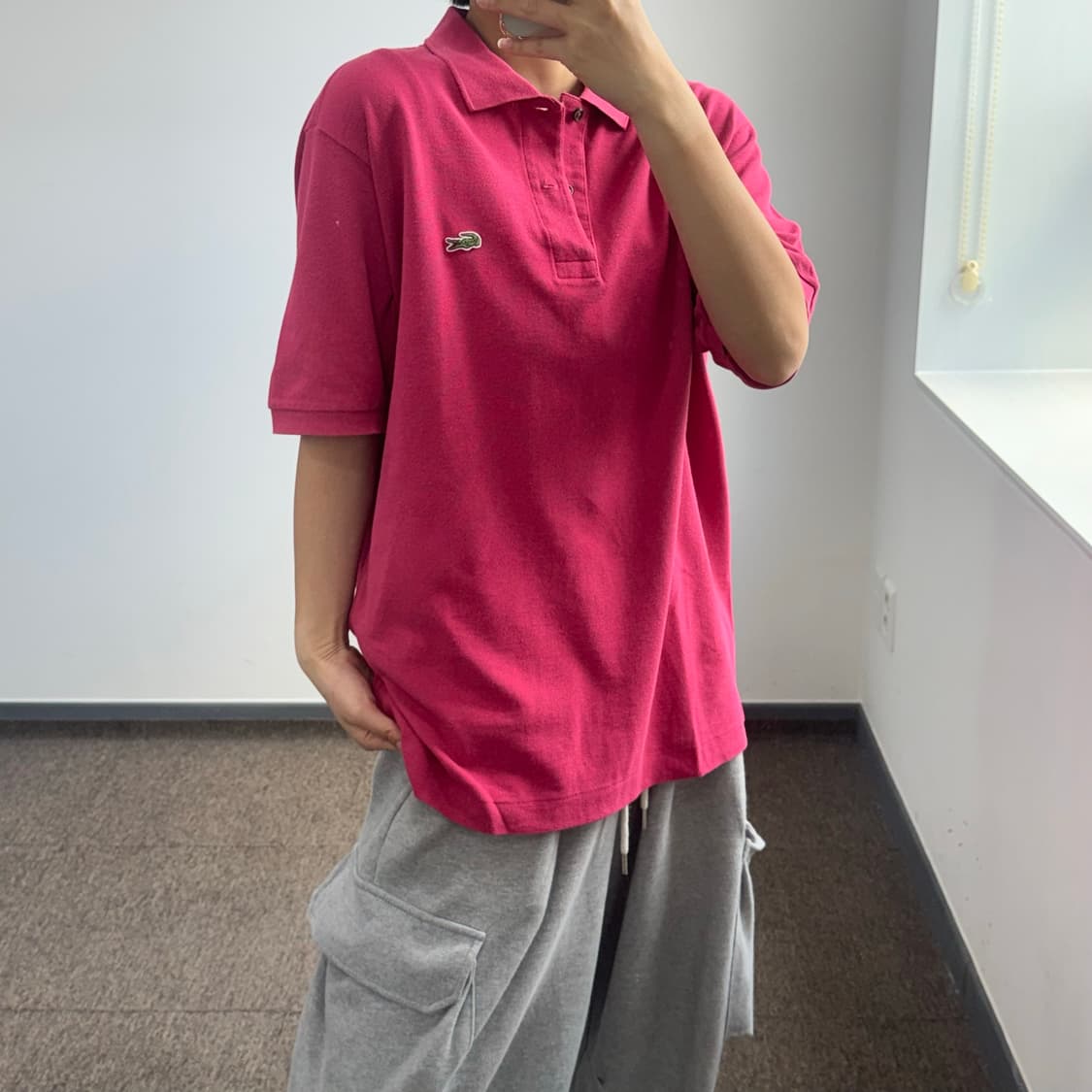 Lacoste 라코스테 스몰로고 핫핑크 반팔 카라티  상품이미지2