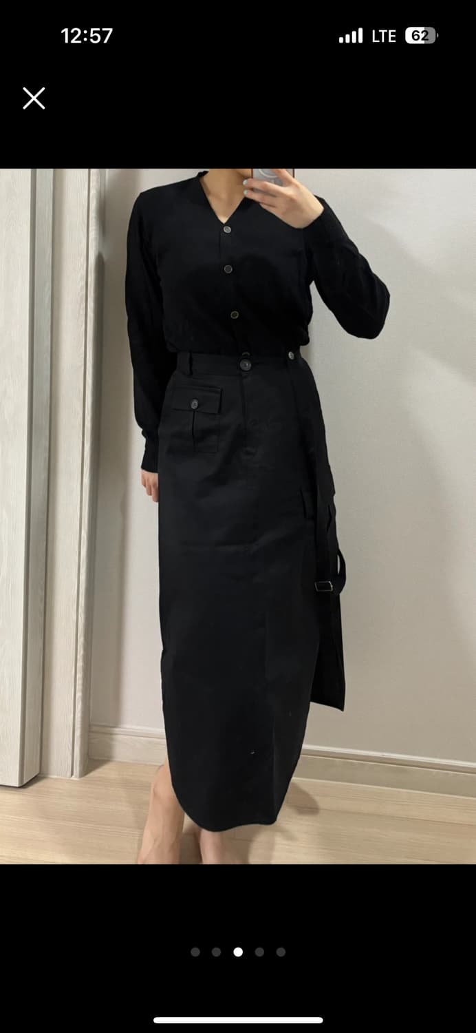 블랙 카고 롱 스커트 상품이미지1