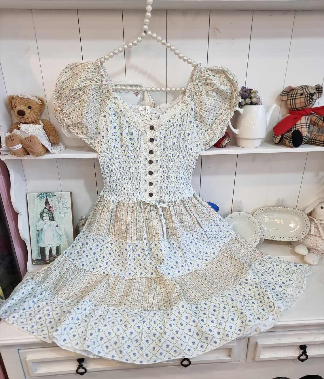 빈티지 플라워 퍼프 캉캉 원피스 상품이미지5