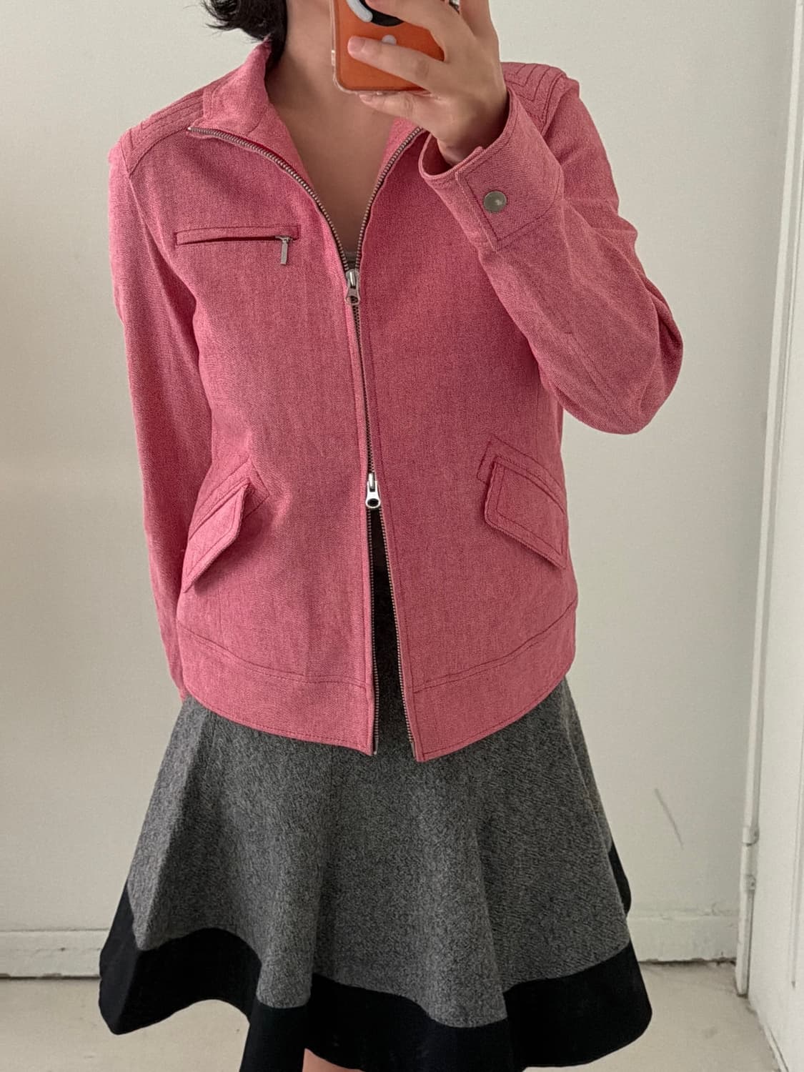 일본빈티지 피그먼트 라이더자켓 상품이미지4