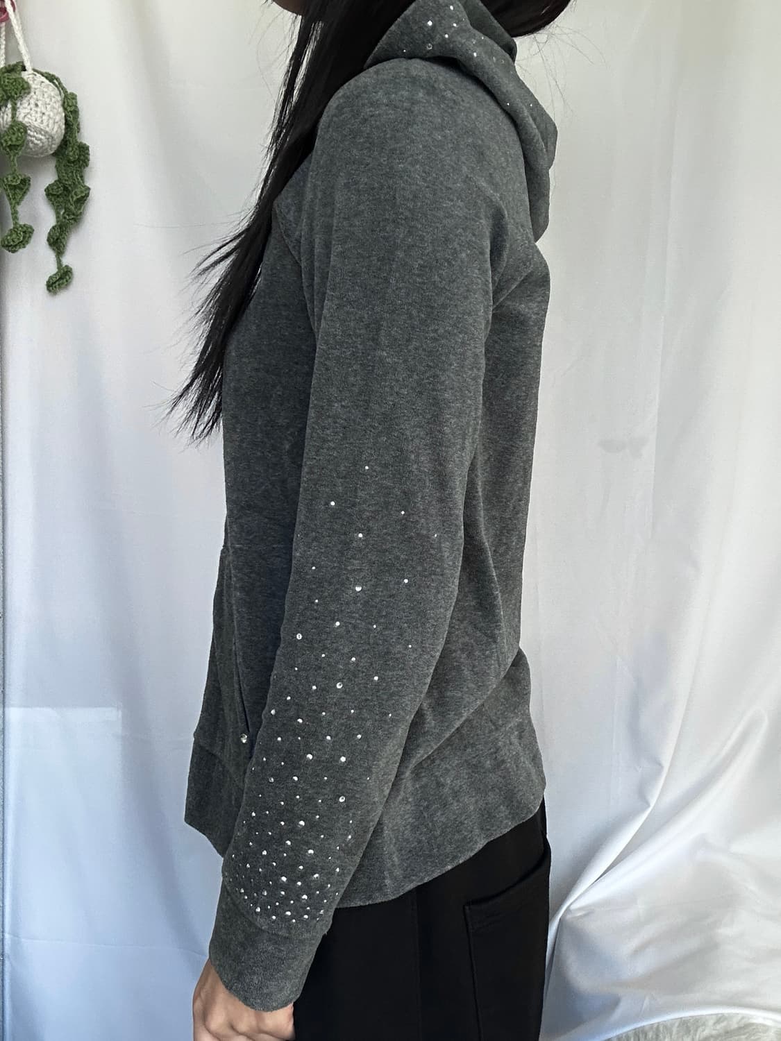 빈티지 큐빅 후리스 후드집업 상품이미지4