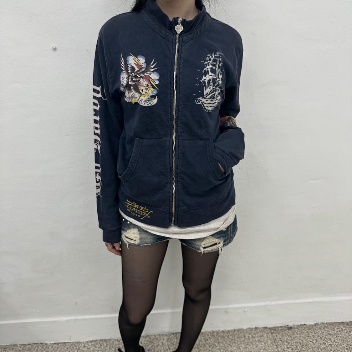 Ed hardy oldschool printing zipup 상품이미지2