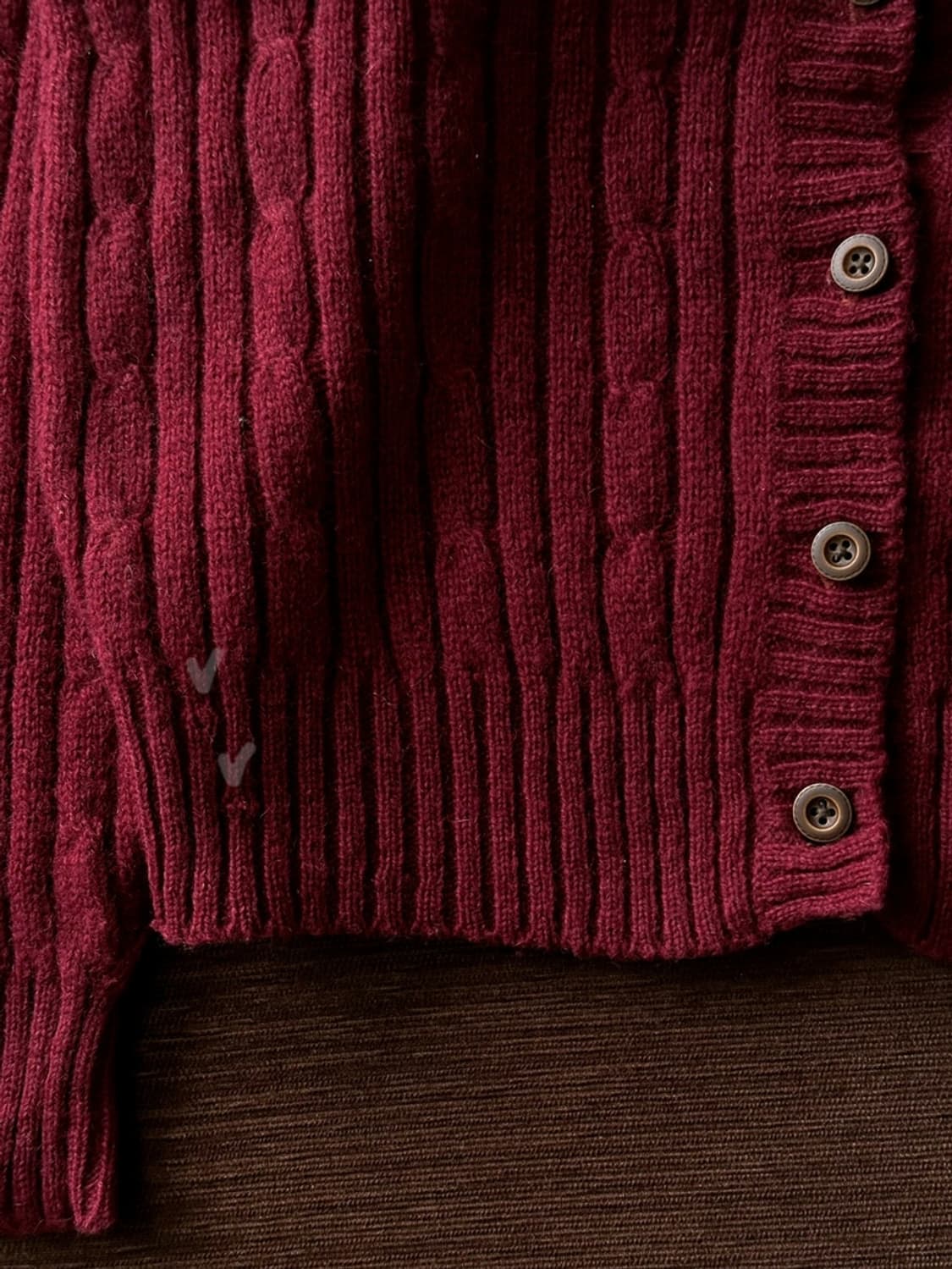 Middle gauge wool crewneck knit cardigan 상품이미지4