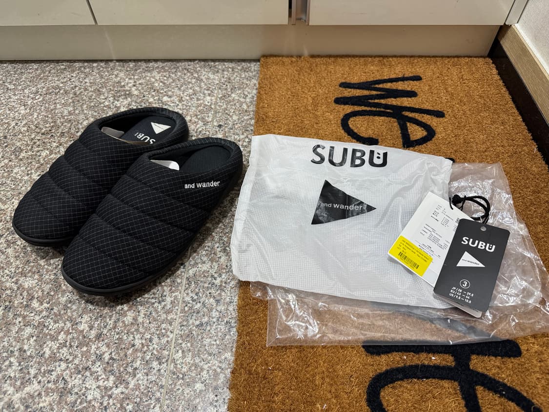 [3, 285~295] 앤드원더 스부 리플렉티브 립 퍼머넌트 샌들 블랙 상품이미지1