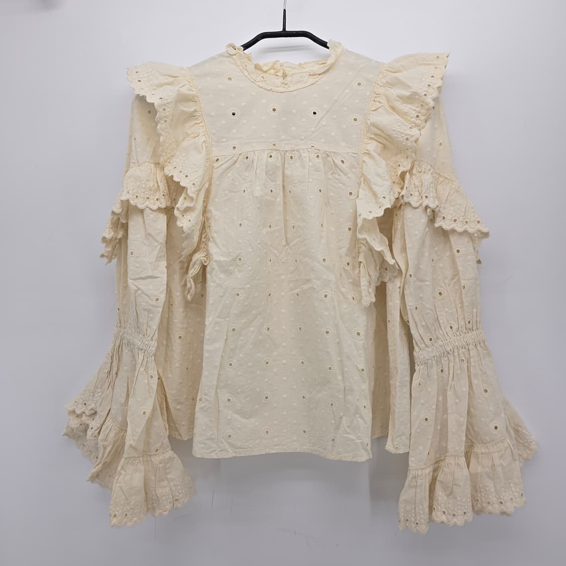 MOUSSY 레이스 러플 빈티지 블라우스 상품이미지1