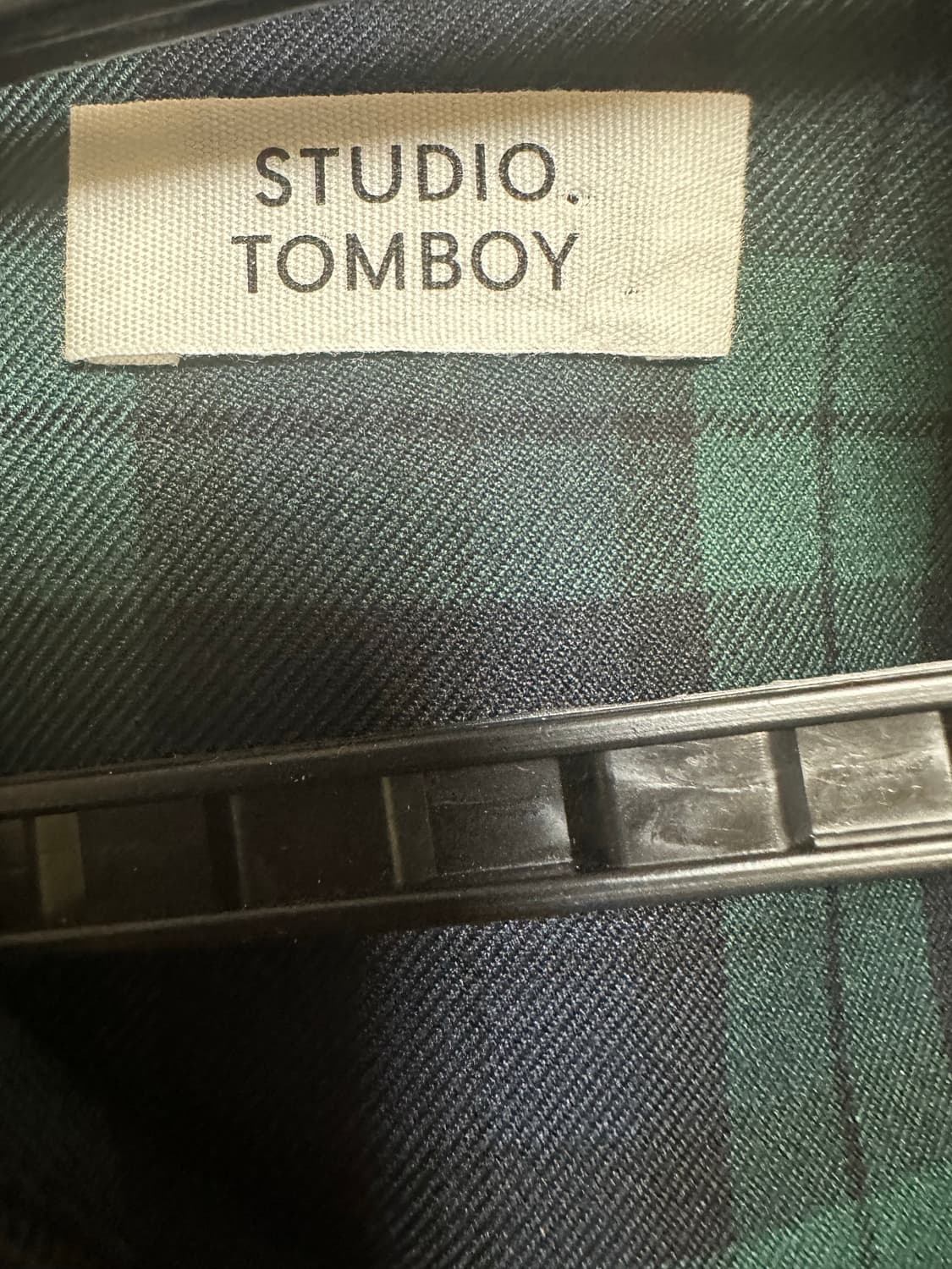 톰보이 그린 체크 셔츠 블라 상품이미지8