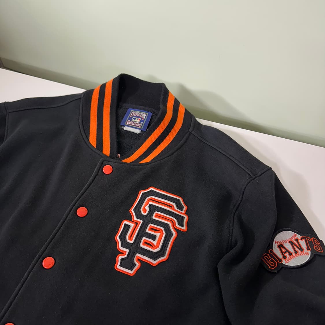 L 쿠퍼스타운 블랙 90‘s MLB 샌프란시스코 코튼 바시티자켓 상품이미지2