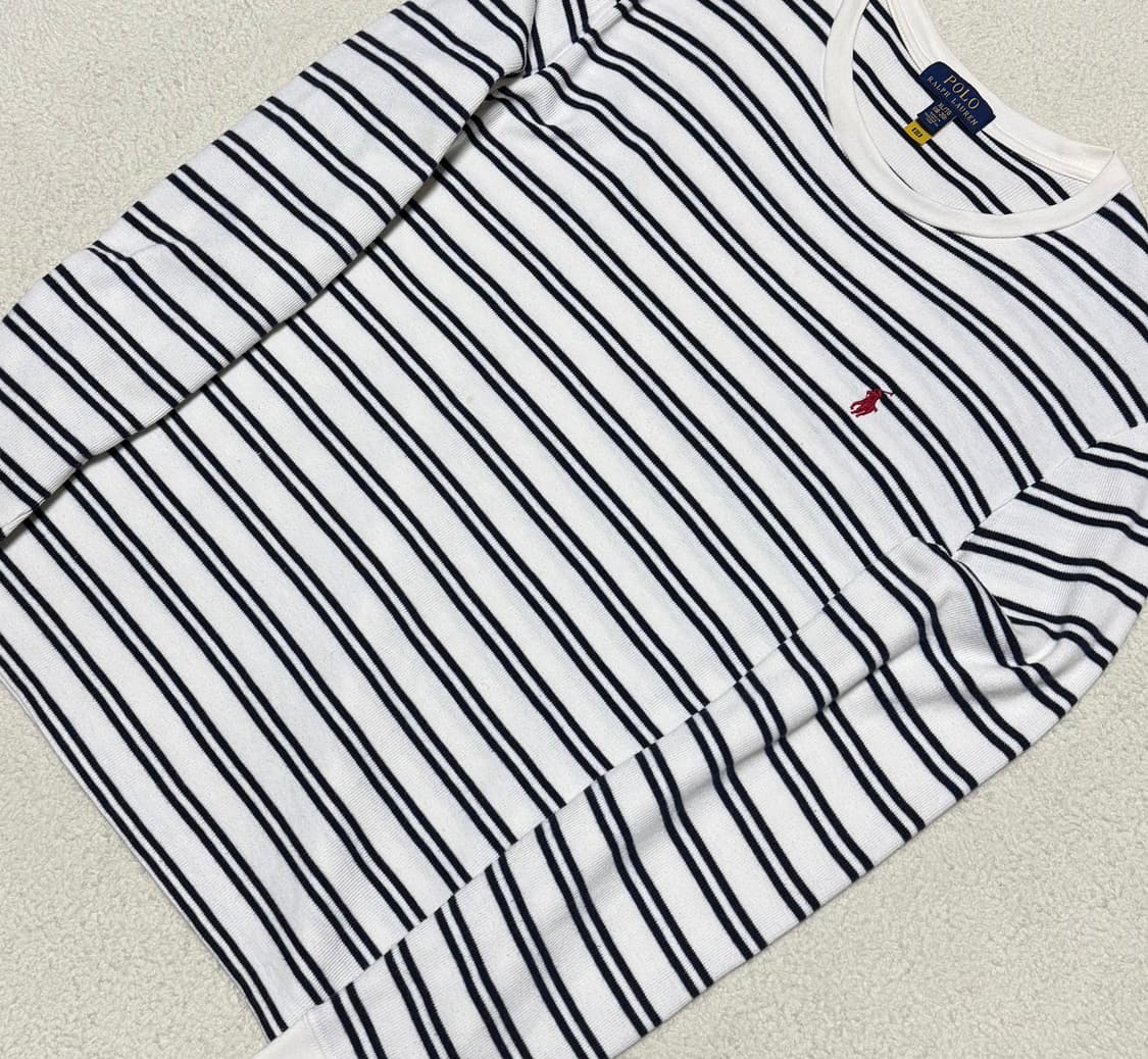 폴로 랄프로렌 스트라이프 화이트 네이비 긴팔 상품이미지3
