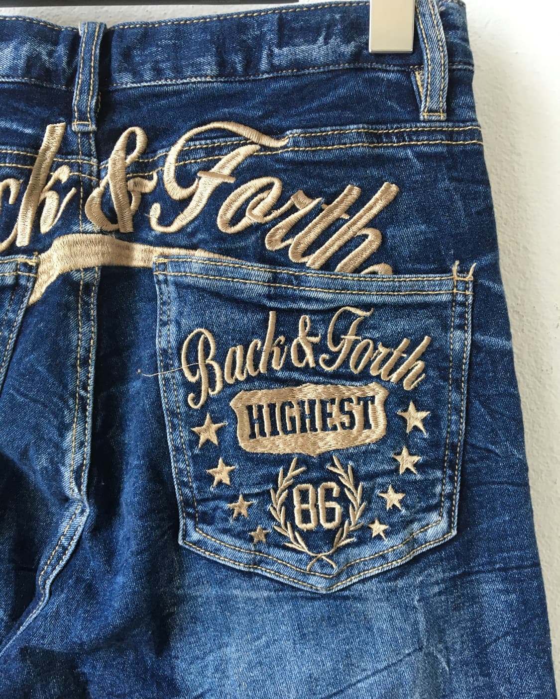 Back lettering patch point washing denim 상품이미지5
