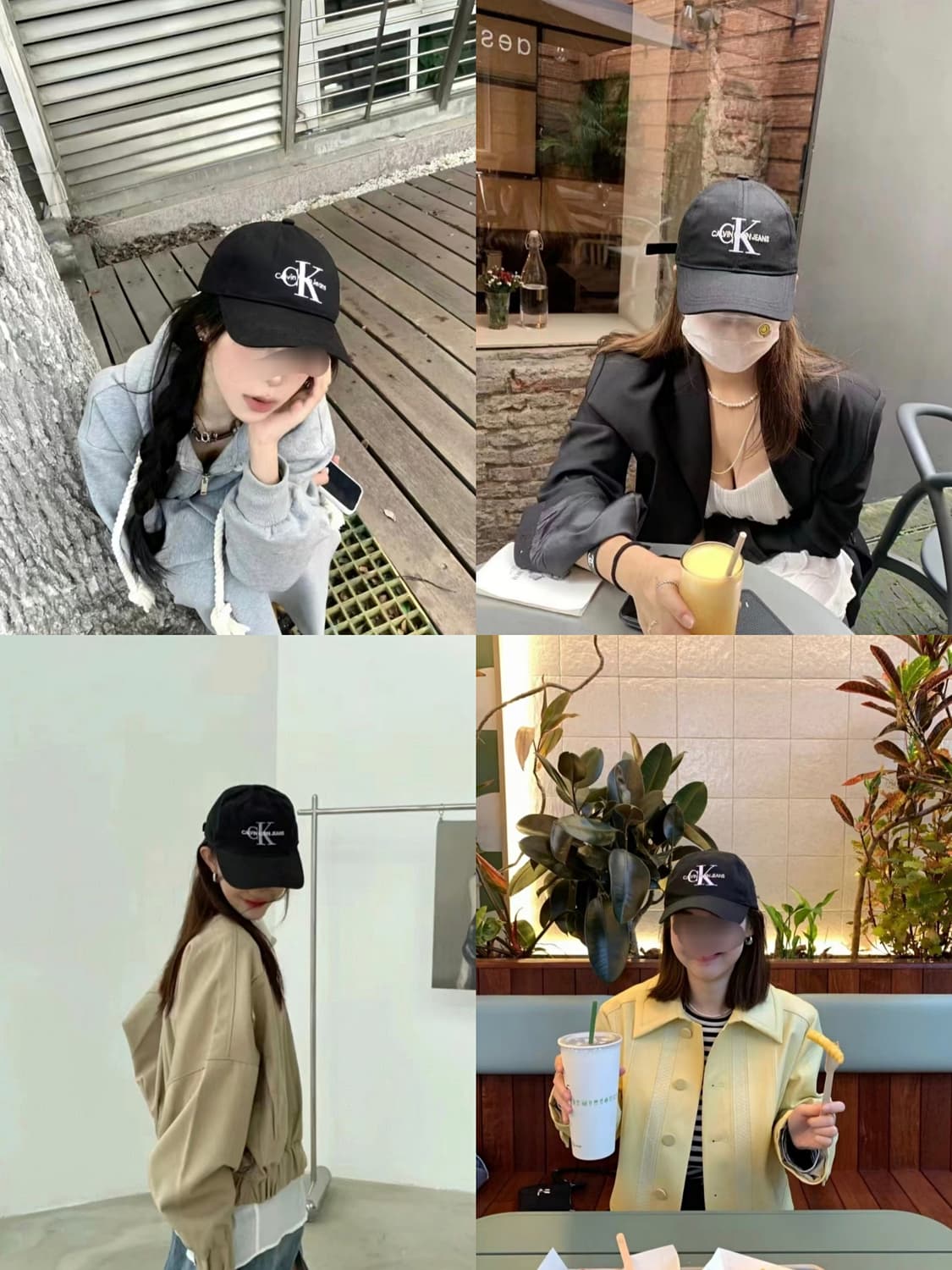 블랙 캘빈클라인 로고 레터링 볼캡 모자 상품이미지1