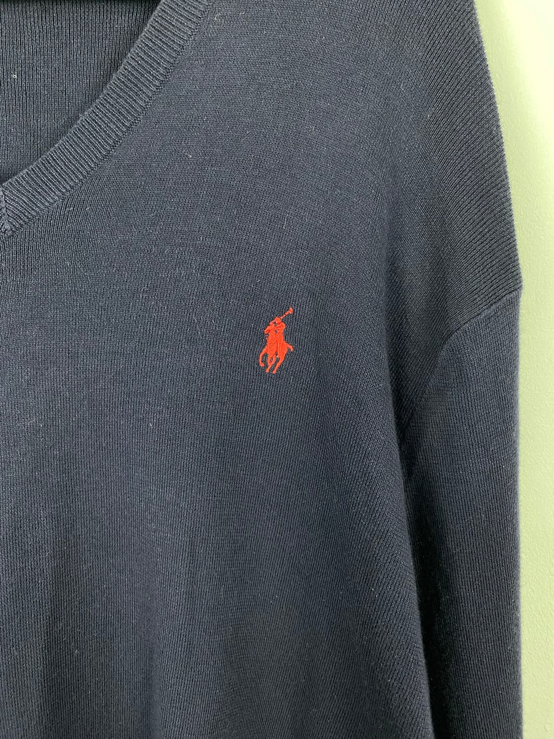 폴로 랄프로렌 피마코튼 네이비 브이넥 니트 XL 상품이미지3