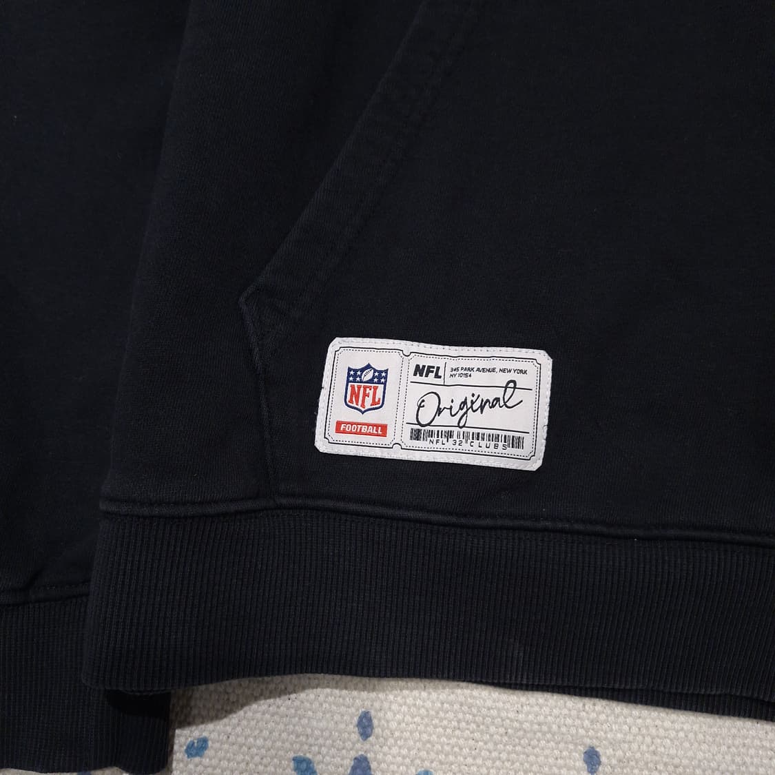 NFL 엔에프엘 블랙 자수로고 로고패치 코튼 블렌드 후드 티셔츠 M 상품이미지6