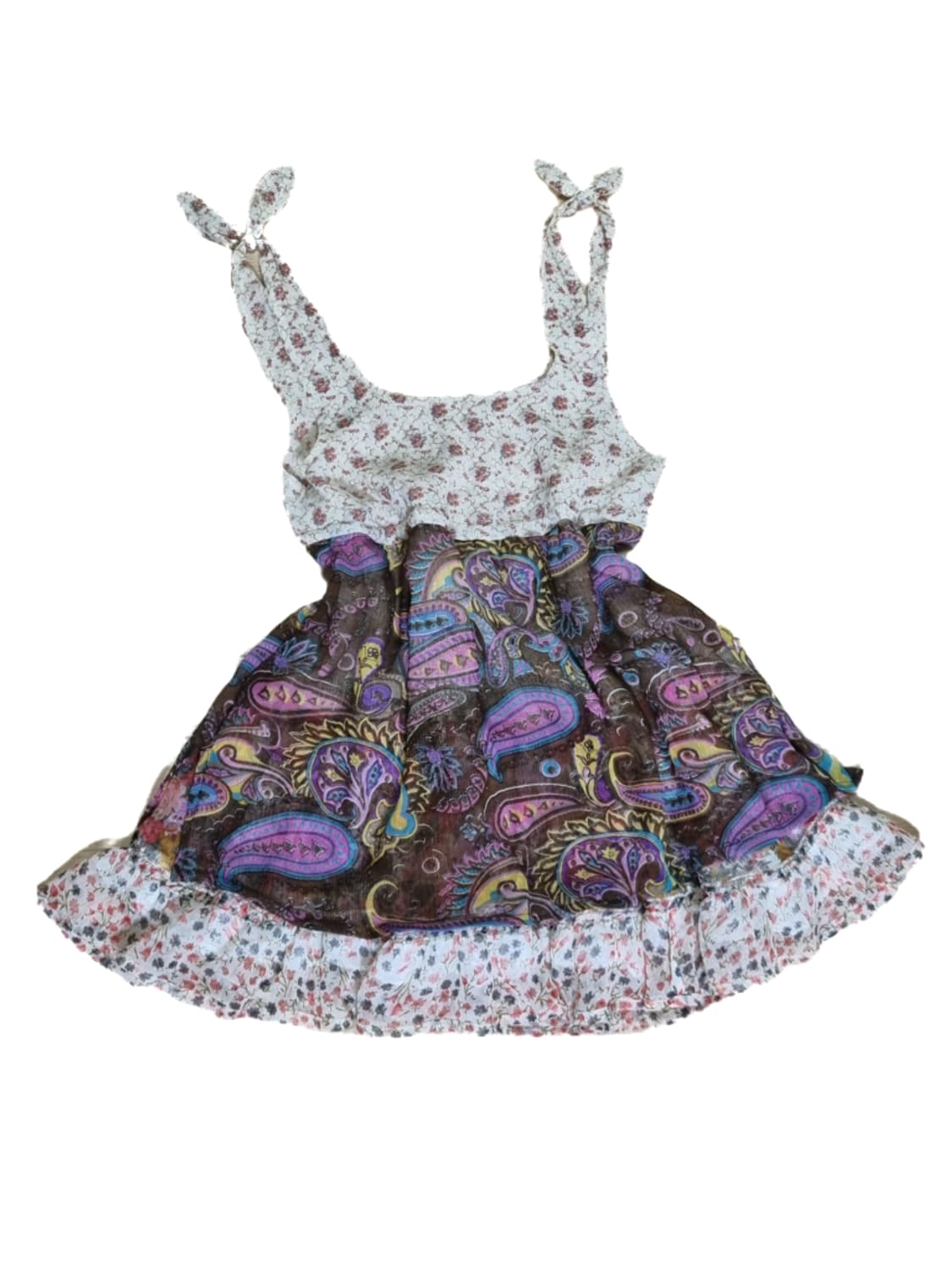 빈티지 플라워 쉬폰 패턴 패치원피스 리버시블 모리걸하구미히피니혼진오리엔탈 상품이미지2