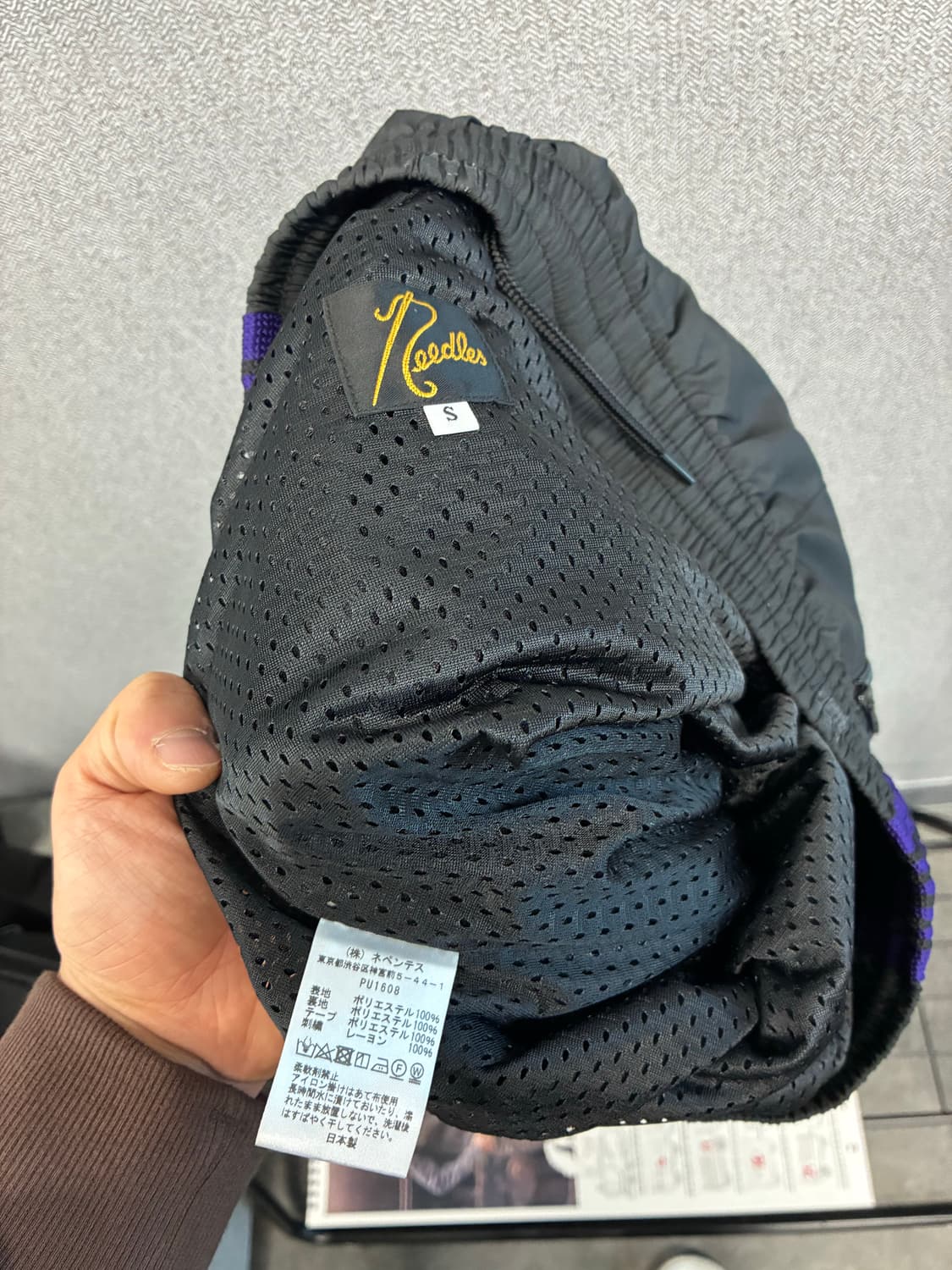 새상품) 니들스x비버 별주한정 블랙 나일론팬츠S 상품이미지5