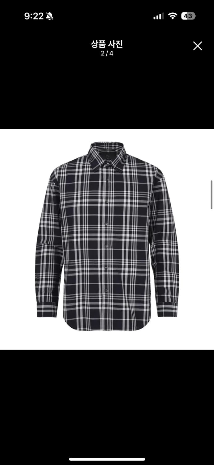 앤드지 플란넬 체크 서츠 블랙 100 상품이미지2