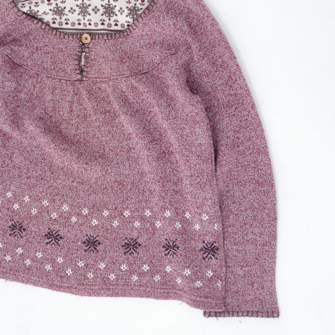 눈꽃 패턴 레이어드 탑 상품이미지3